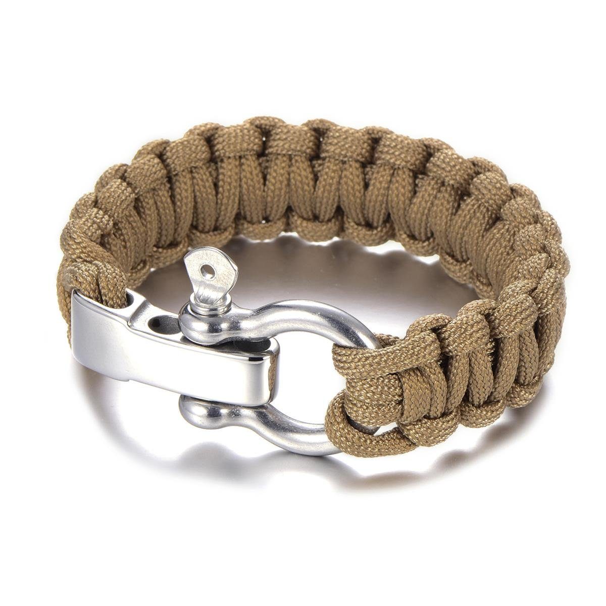 1-tlg), Outdoor DonDon Outdoor-Armband Paracord Survivalarmband Herren beige DonDon Paracord, Armband Herren-Survivalarmband, geflochten (Packung, Armband