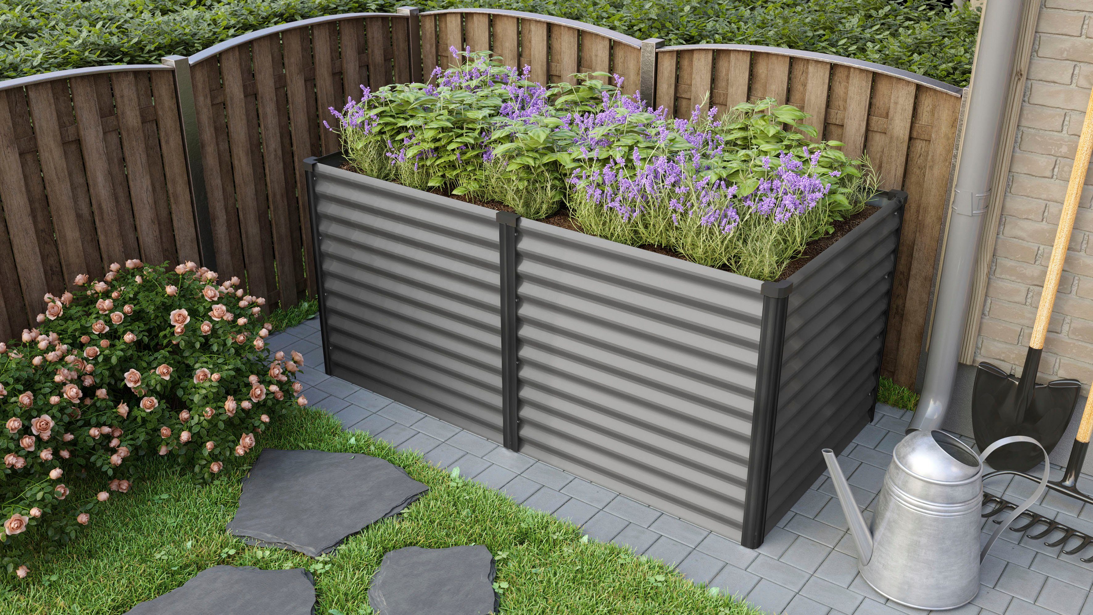 Vitavia Hochbeet Meta 858, BxTxH: 96x188x86 cm, granit/schwarz