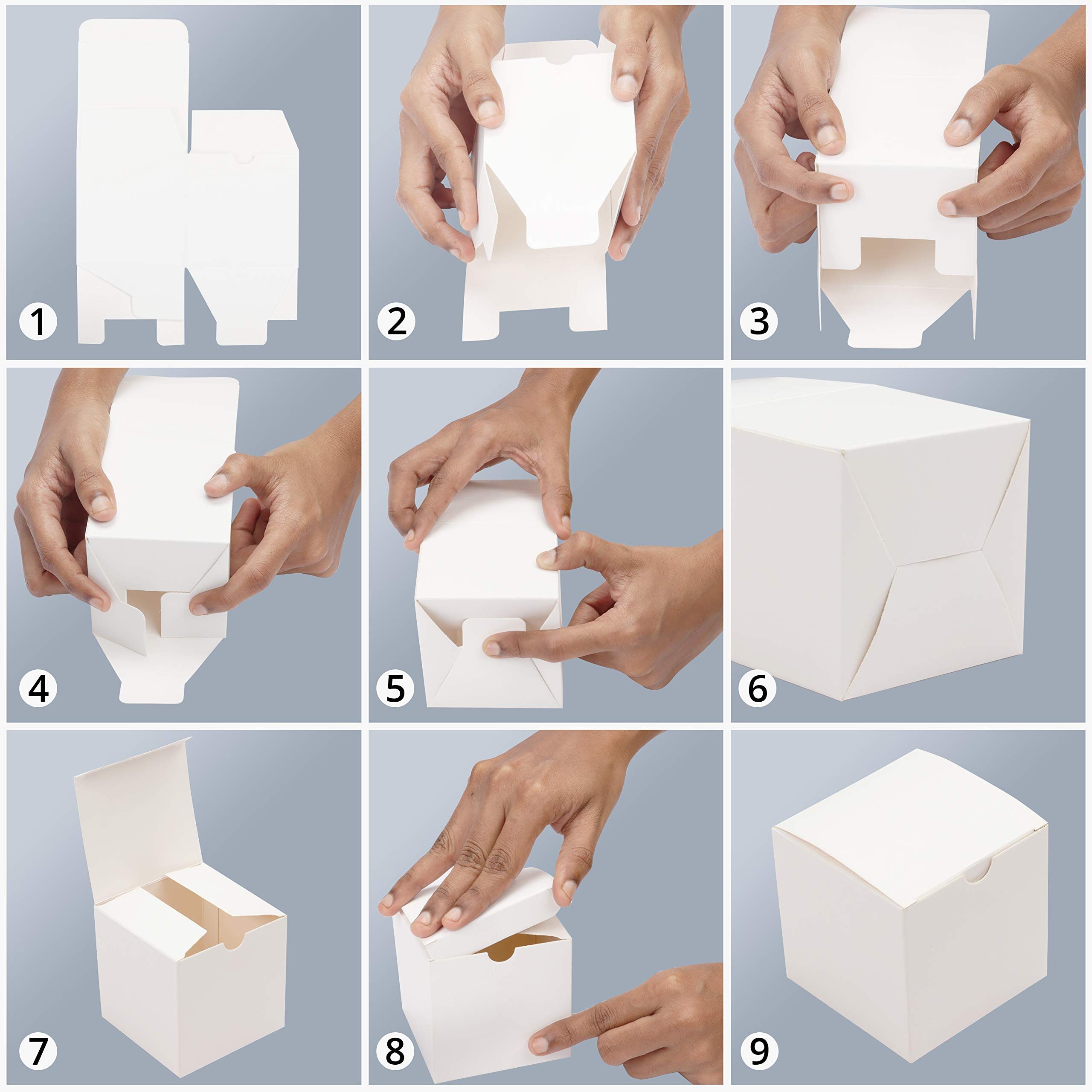 Bundviel Aufbewahrungsbox Karton Geschenkboxen Weiß (24 Stk) - Schachteln 7x7x7cm – Bild 3 von 5