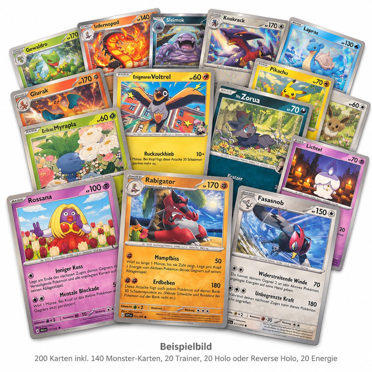 POKÉMON Sammelkarte Pokémon Karten Deutsch – Reverse Holo, EX, Booster & Bulk