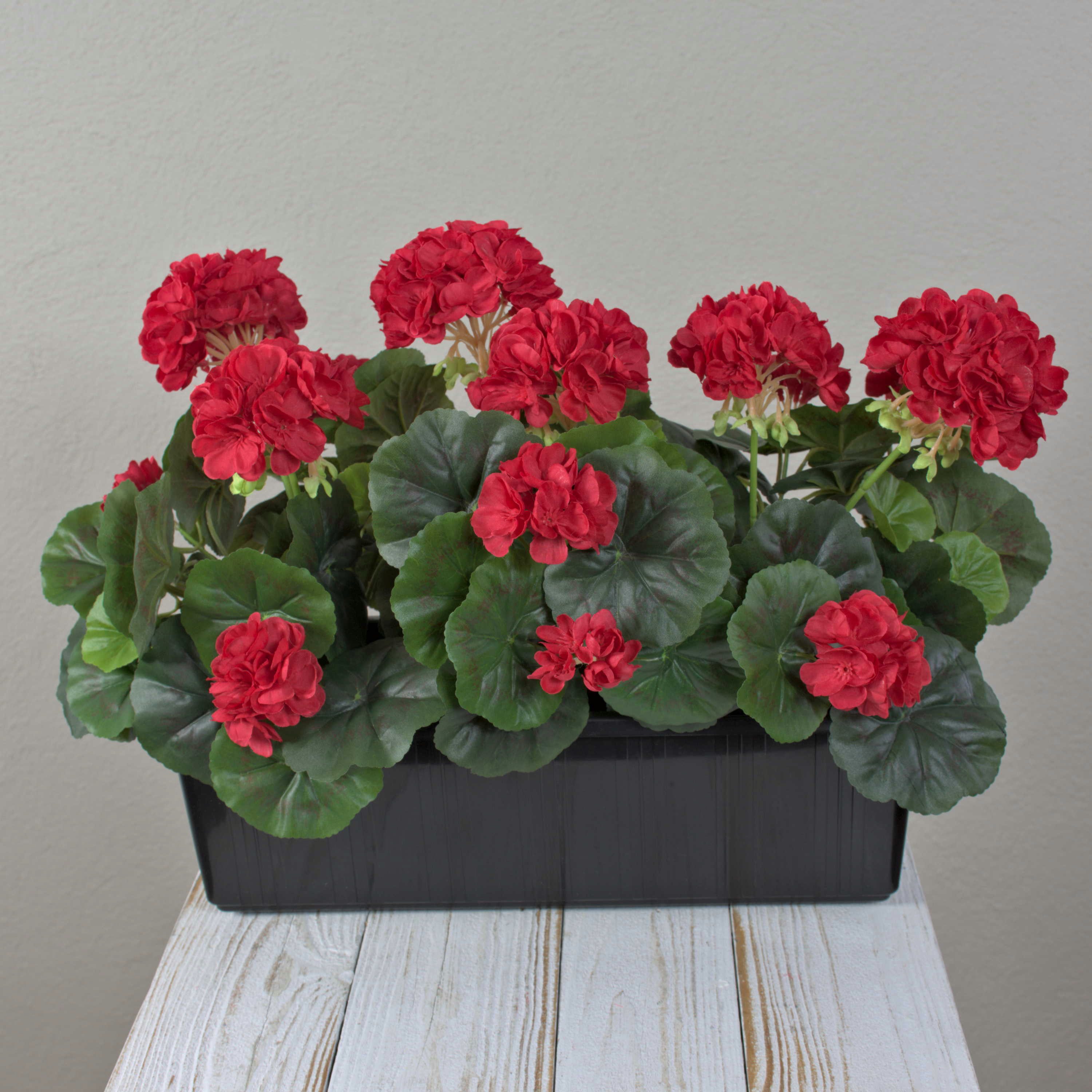 Kunstblume Deko Blume Geranien FLOREANA, rot, 3 Stück, 40x15x35cm Geranie, artplants, Höhe 35 cm