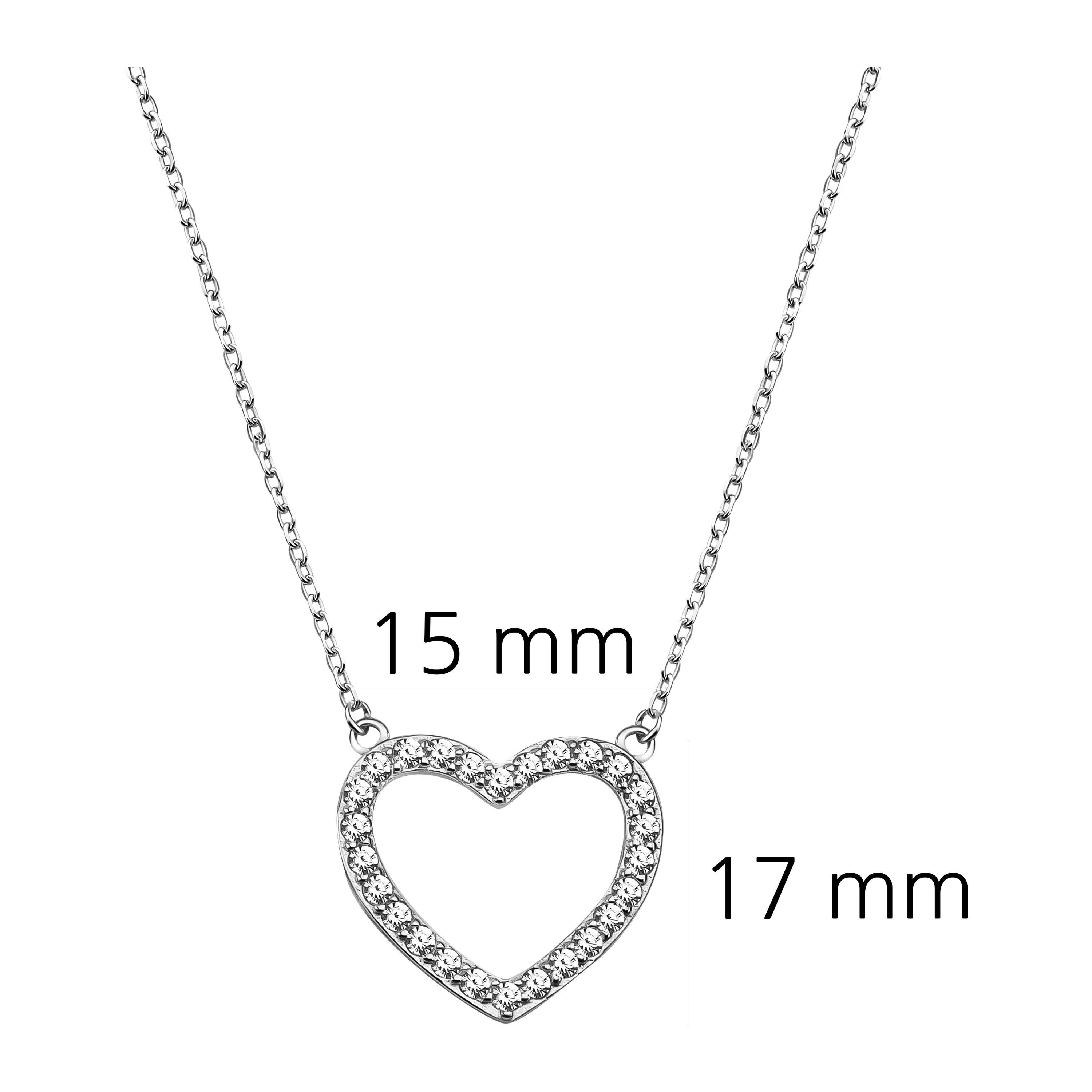 925 Damen mit Kette Anhänger Schmuck Silber Herz, Milani Sofia