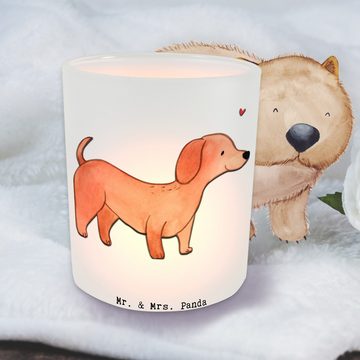 Mr. & Mrs. Panda Windlicht Dackel Kurzhaardackel Moment - Transparent - Geschenk, Teelichter, Ke (1 St), Hochwertiges Material