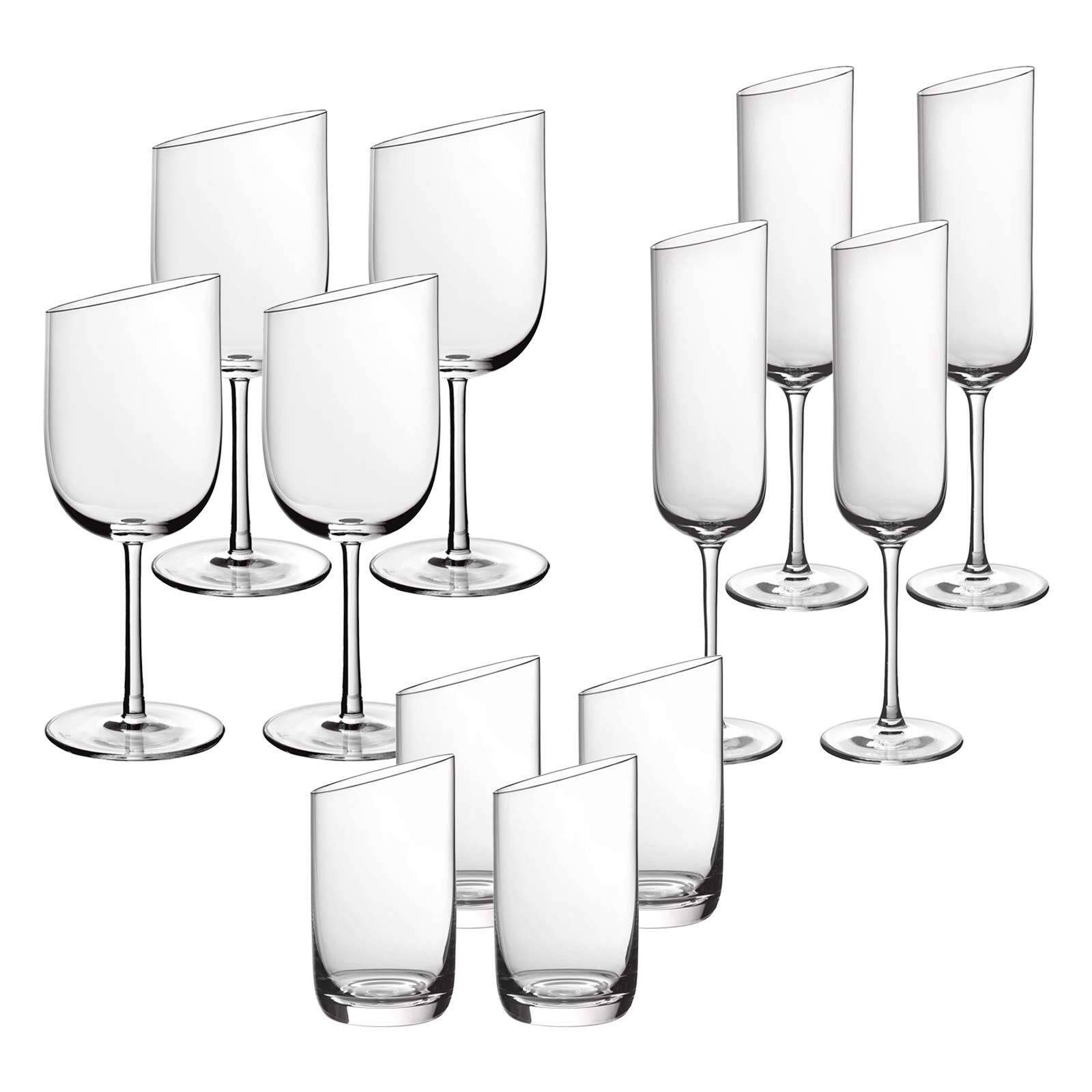 Villeroy & Boch Gläser-Set NewMoon Wein- und Sektgläser 12er Set, 12-tlg., Glas