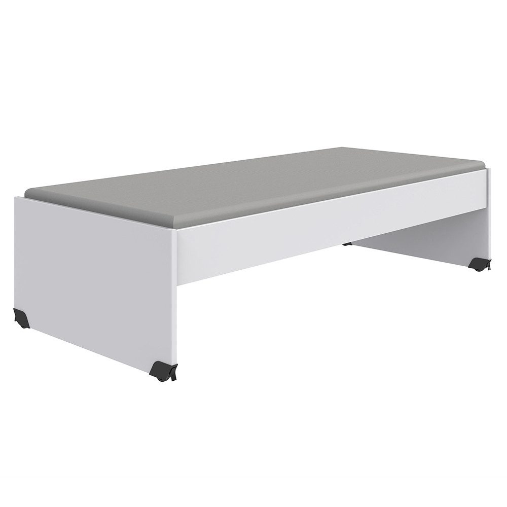 Lomadox Bettgestell NOLI-43, weiß mit Rollen Liegefläche 90x200 cm