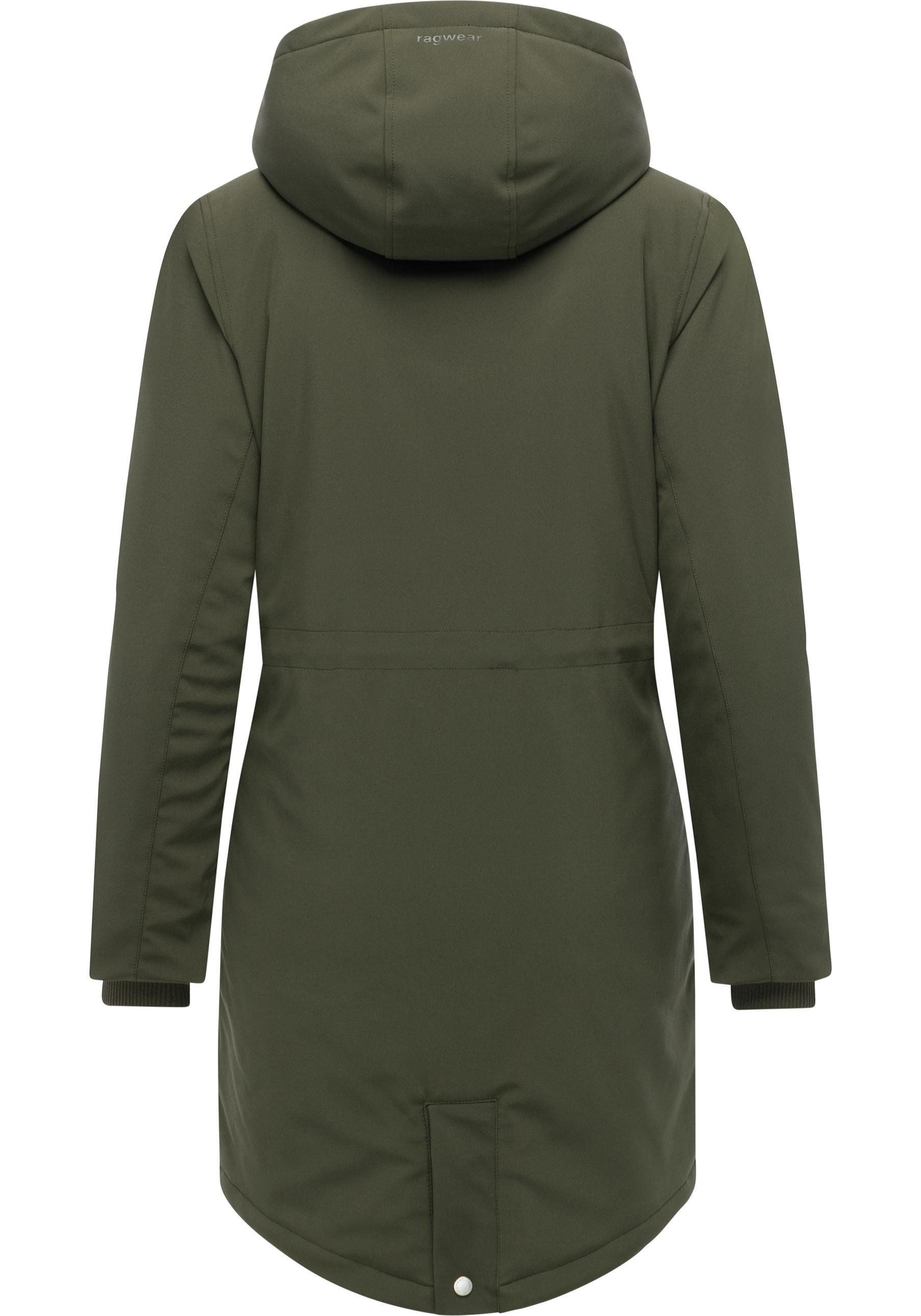 Ragwear Softshellmantel Itiga Wasserdichter Übergangsmantel mit Taillenzugband