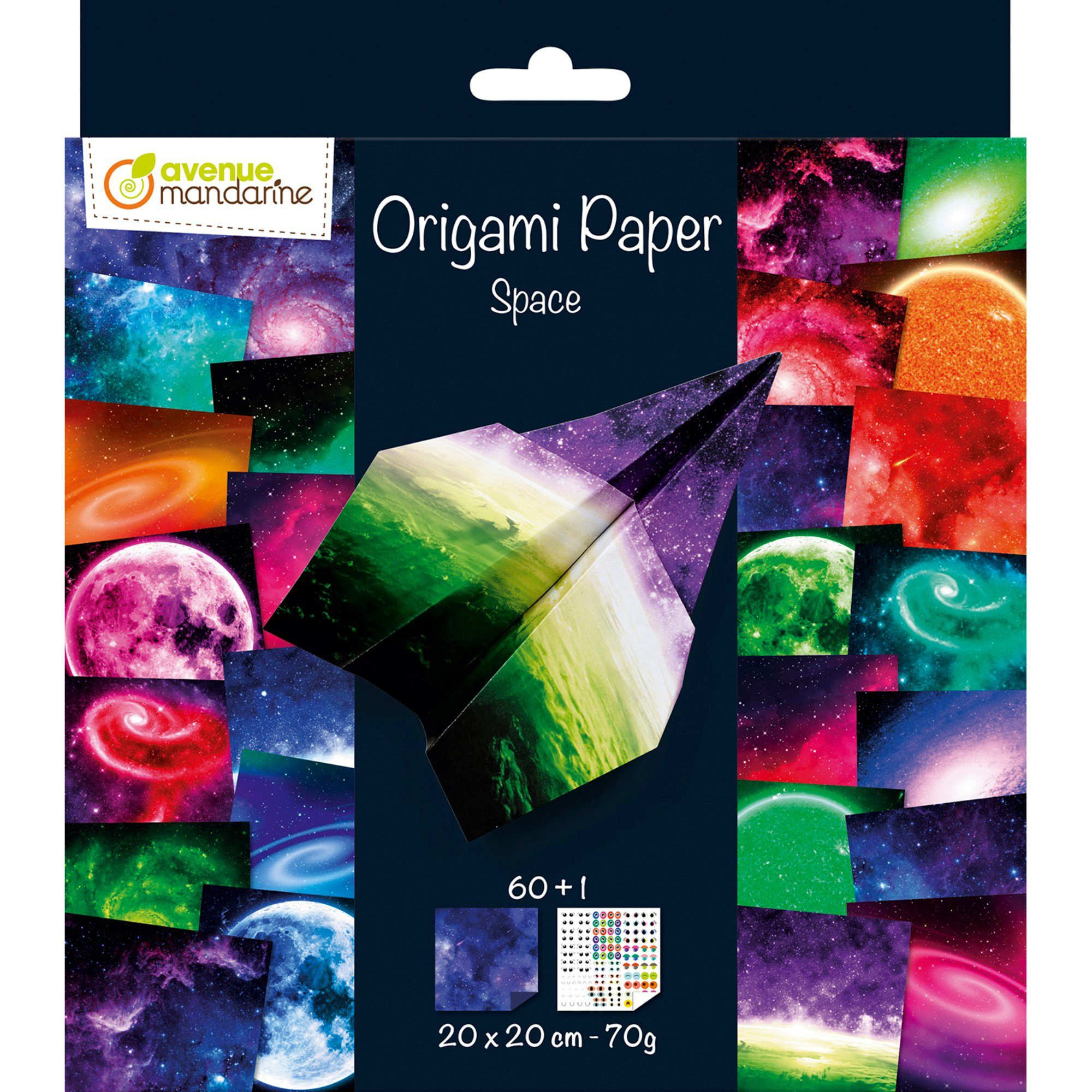 Avenue Mandarine Kraftpapier Faltpapier-Sortiment Space, 60 Blatt