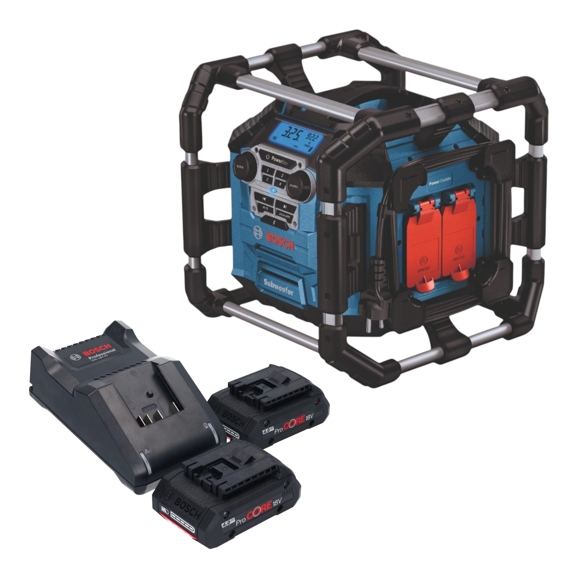 Bosch Professional GPB 18V-5 C Professional 18 V + 2x ProCORE Akku 4,0Ah + Ladegerät Baustellenradio