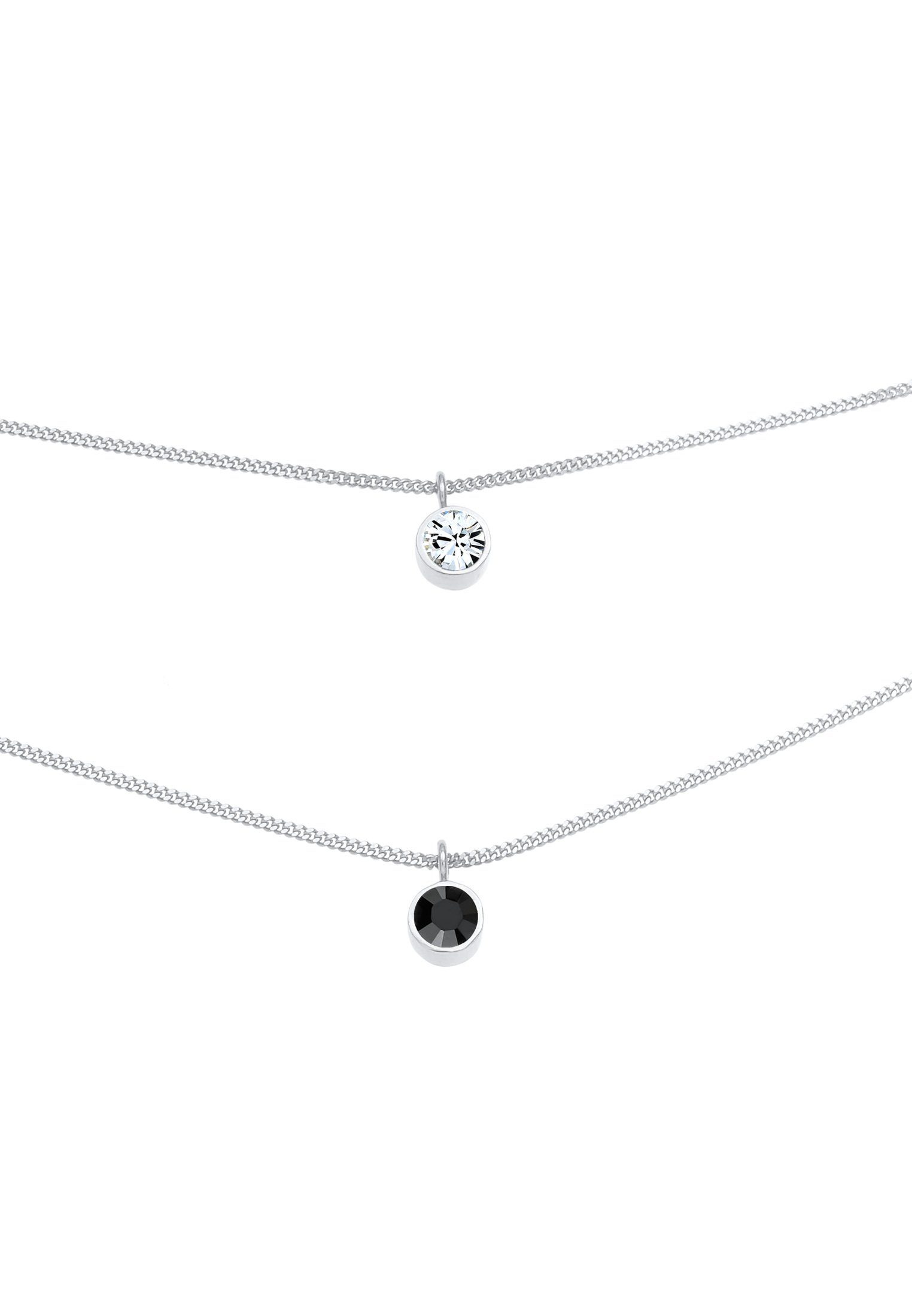 Elli Kette mit Anhänger Choker Layer Rund 925 Silber, mit Kristallen von Sw günstig online kaufen