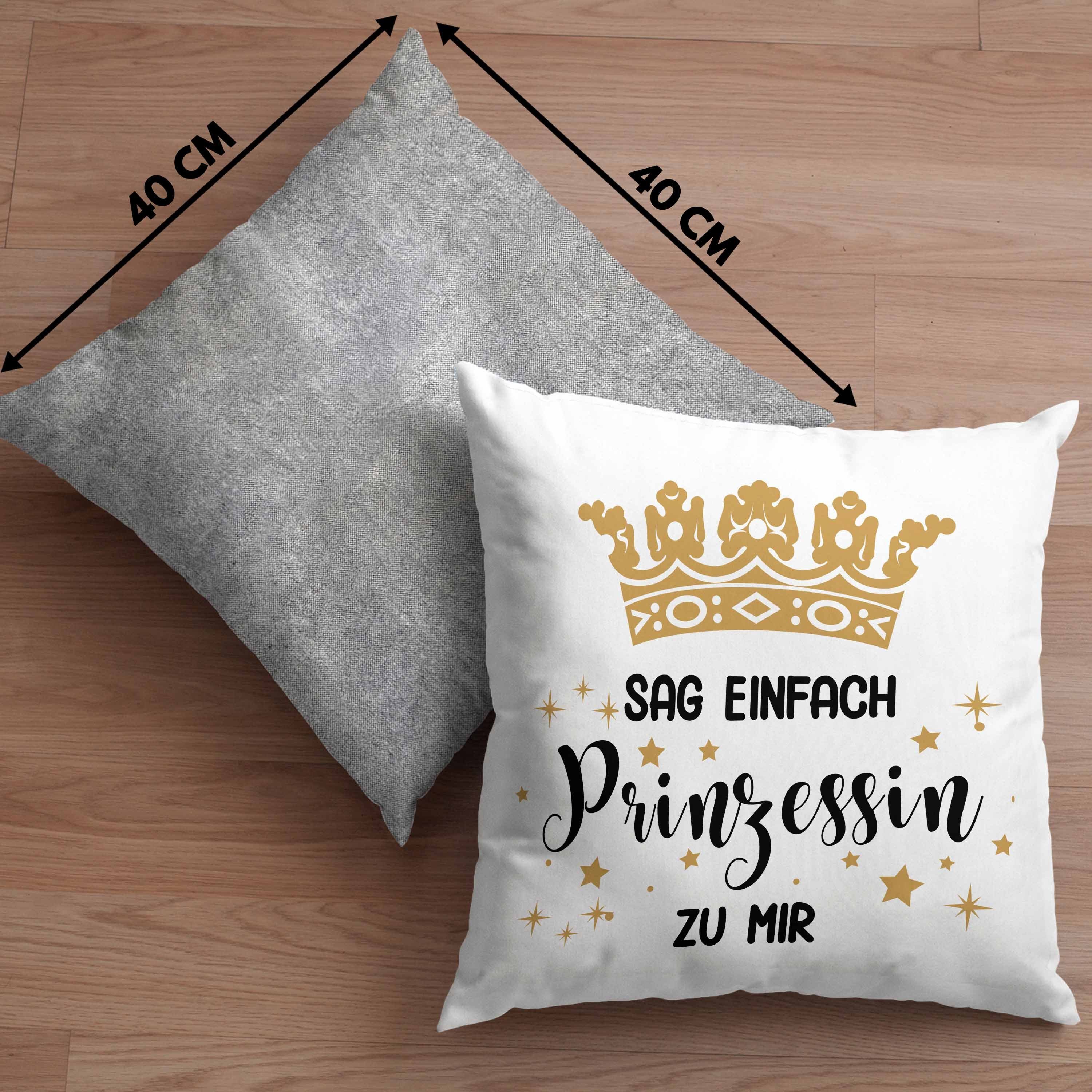 Trendation Dekokissen Füllung Geburtstag Jugendliche Spruch Trendation Dekokissen Lustig Lustiger Mädchen Tochter Prinzessin 40x40 Kissen - Geschenk mit Grau Geschenkiee