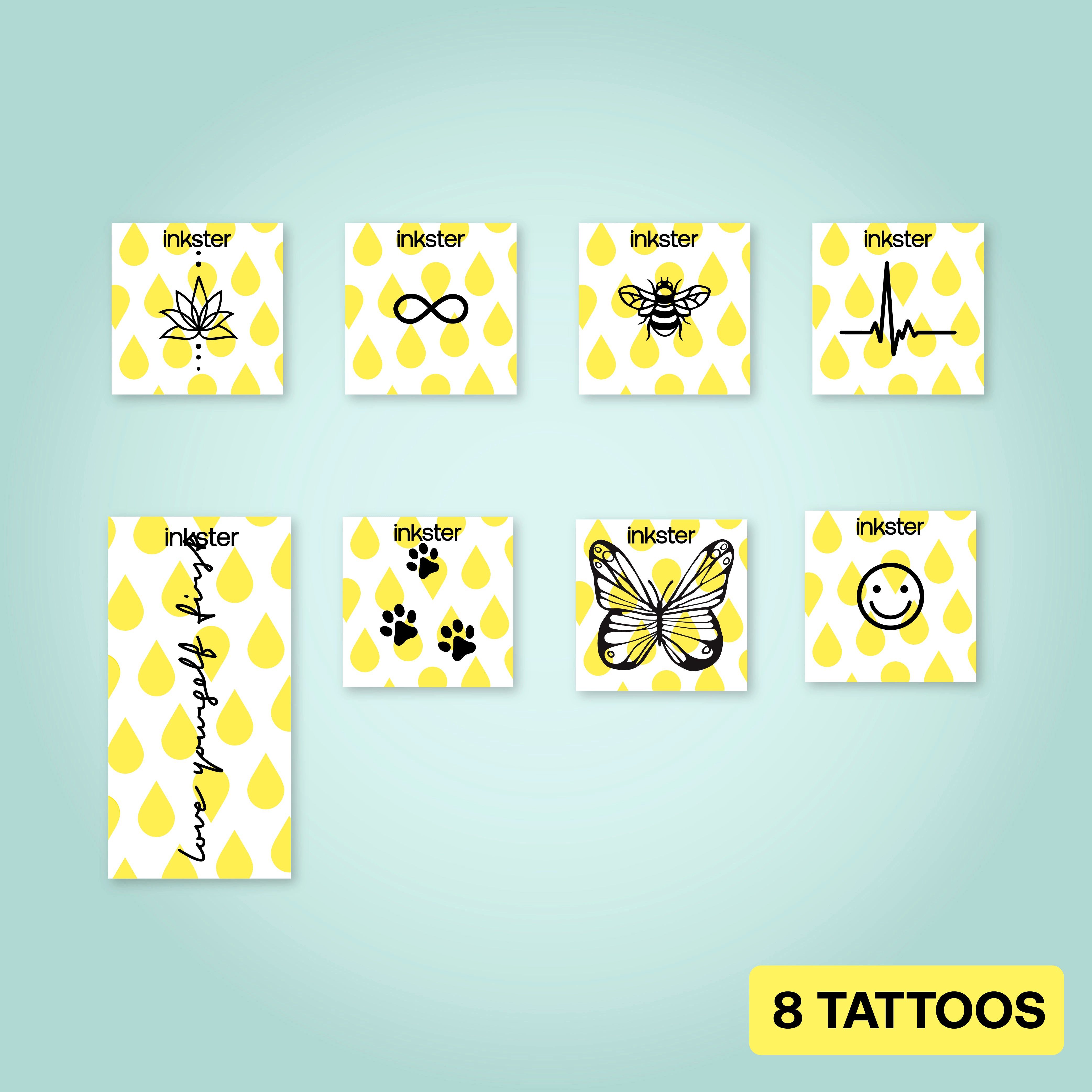 Inkster Schmuck-Tattoo New Bestseller Tattoo Bundle, wasserfestes temporäres Tattoo, 2 Wochen Halt