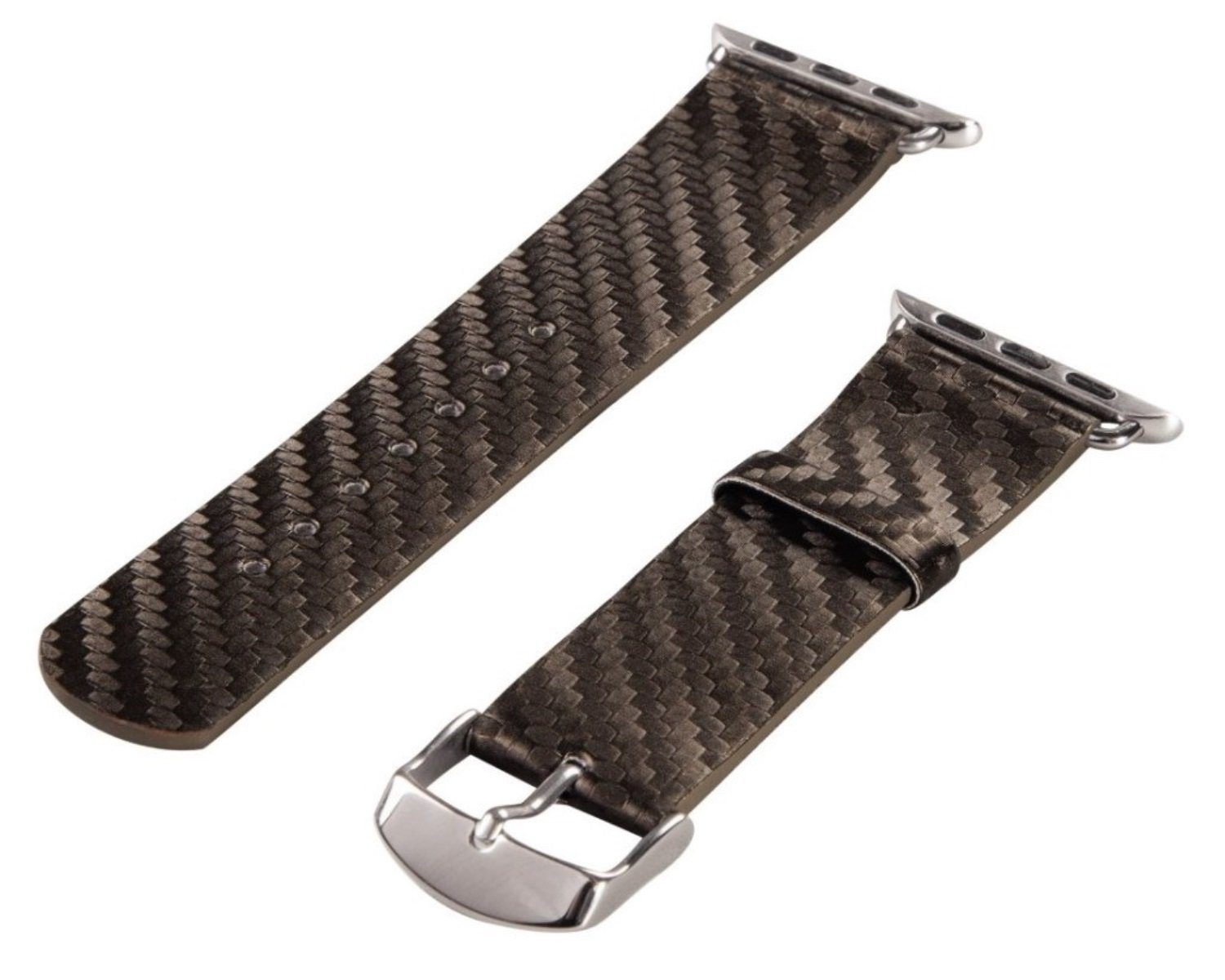 Hama Handyhülle Uhren-Armband Uhren-Band Carbon Braun, für Apple Watch 42mm 3. Gen Apple Watch 44mm 4. Gen 5. Gen 6. Gen
