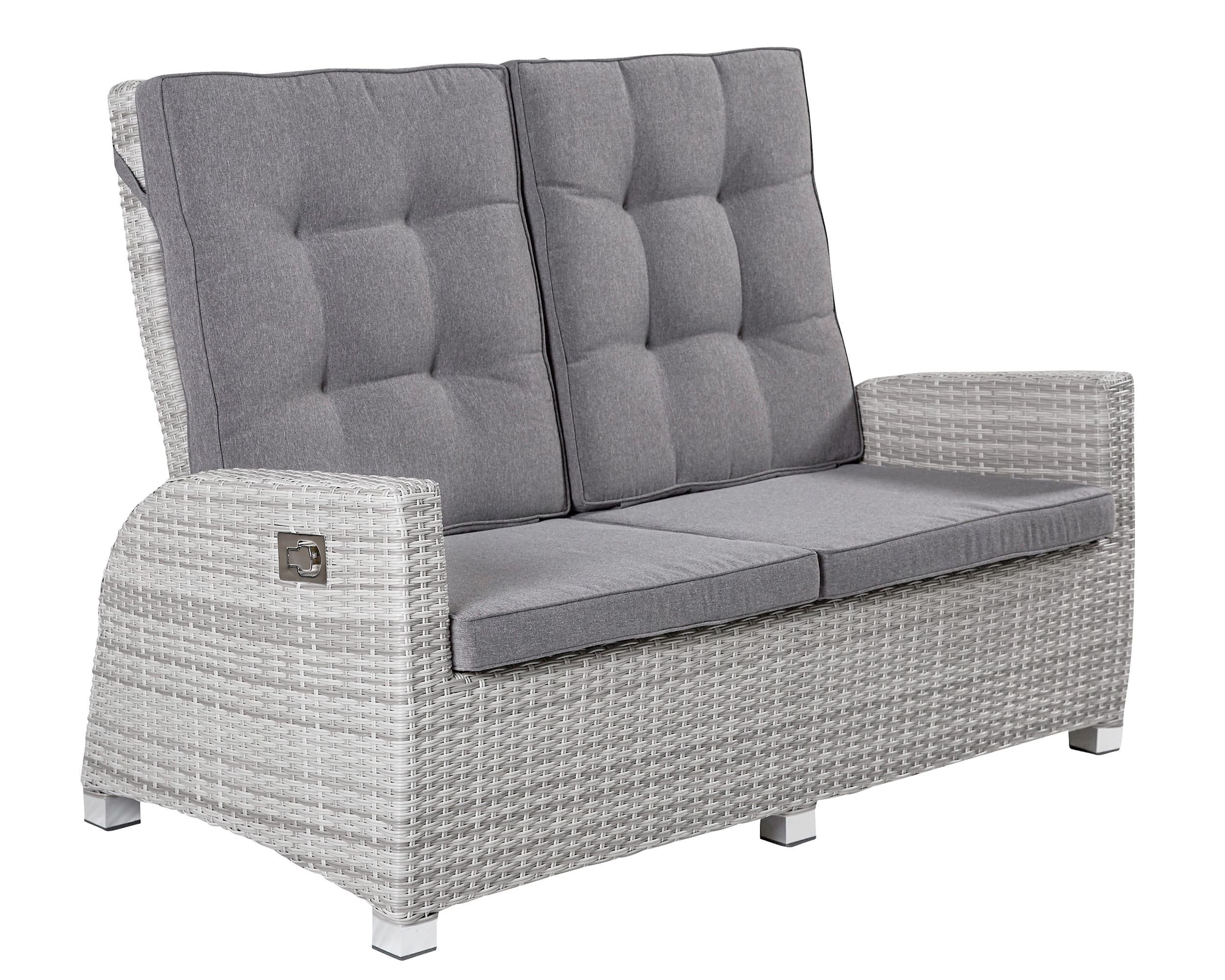 LC Garden Living Zweisitzer »Parma« LC Garden weiß-grau 2er Loungesofa Sofa