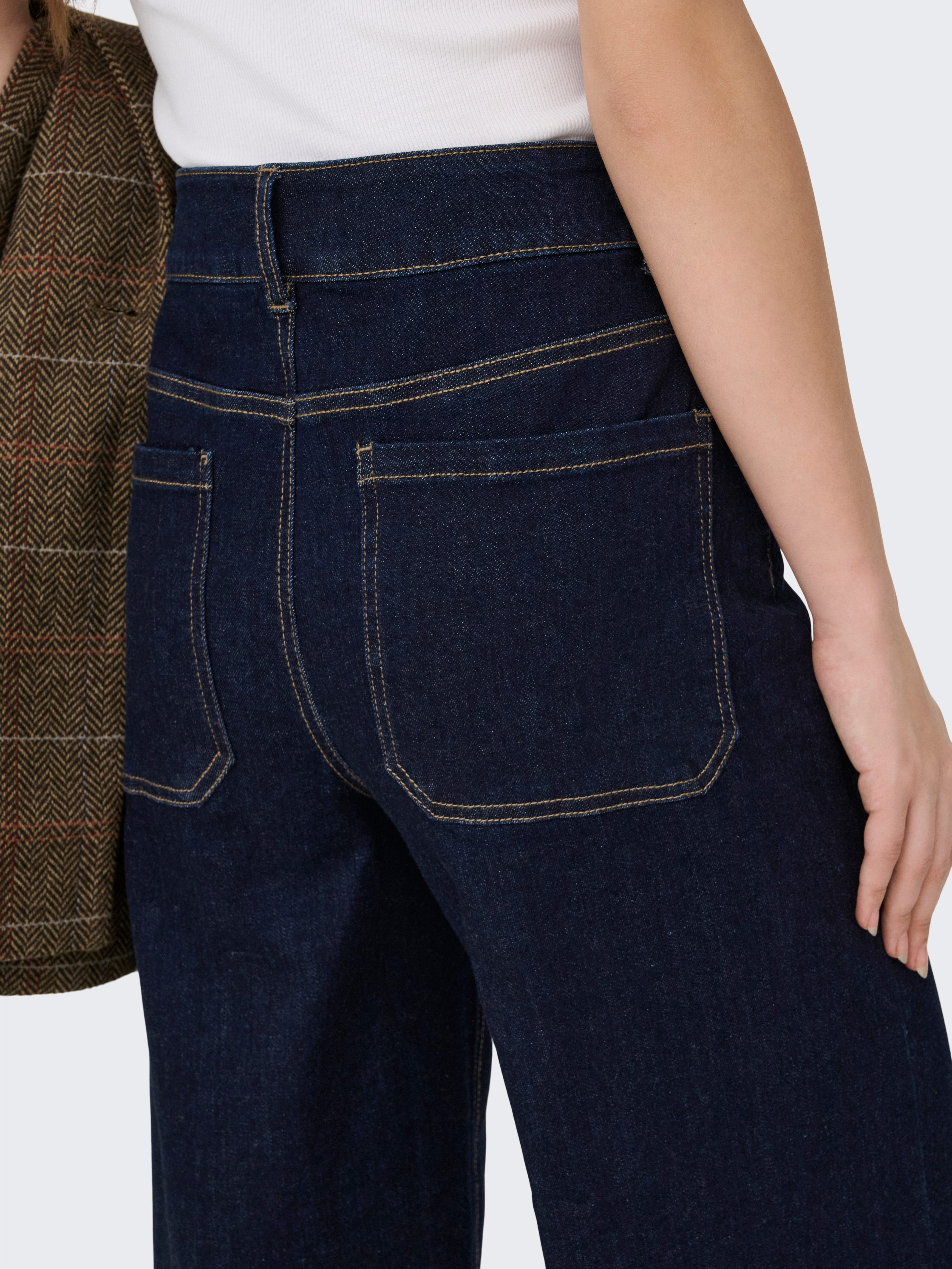 ONLY High-waist-Jeans ONLMADISON HW DO BT CRP WD DNM GUA85NOOS Materialmix, High Waist