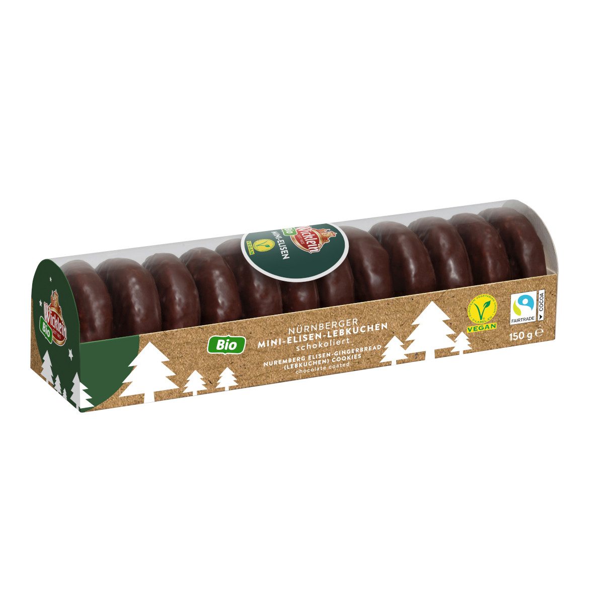 Wicklein Süßigkeit, Wicklein Bio Mini-Elisen-Lebkuchen schokoliert vegan Packung 150g