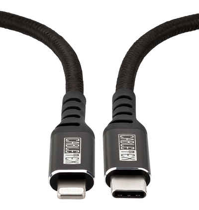 CABLETEX »USB C zu Lightning Kabel für iPhone und iPad Ladekabel Schnellladekabel, 2m Länge, MFi-Zertifizierung, Für iPhone 13/12/SE/11/11 Pro/max/X/XS/XR/XS Max/8/8 Plus, Für iPhone, iPod, iPad und Airpods« Lightningkabel, Lightning, USB-C, Lightning, USB-C (200 cm), MFi-Zertifizierung, Maximale Robustheit, unterstützt schnelles Laden, Origial C94-Chip, Ladekabel & Datenkabel