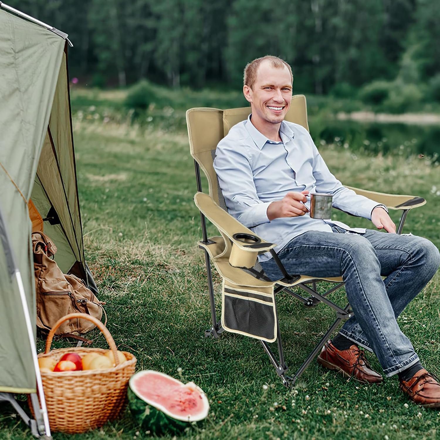 KOMFOTTEU Campingstuhl 2 in 1, mit günstig online kaufen