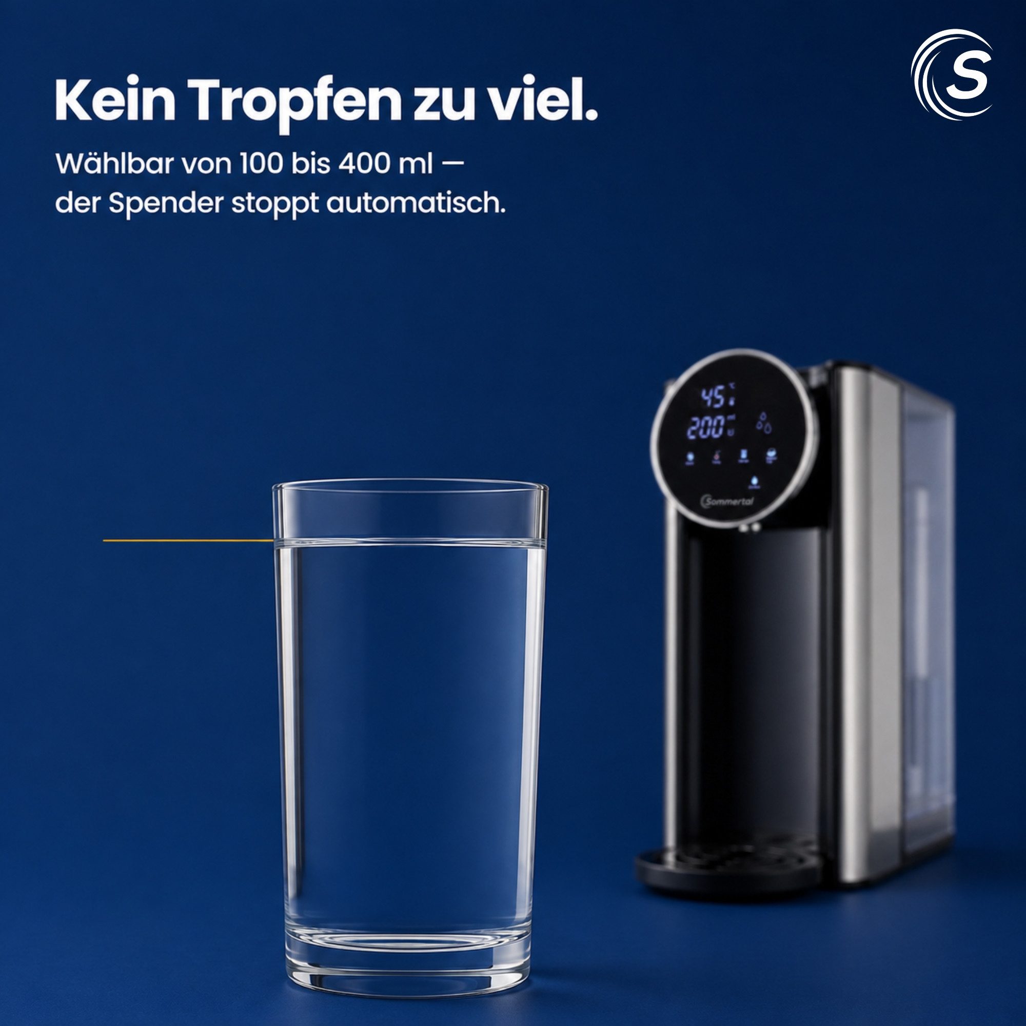 Sommertal Heißwasserspender Sommertal HW400 Heißwasserspender Businessline mit abnehmbaren 4L Tank, 4 l, instant heißes Wasser 45-100°C, Touchdisplay, Babynahru – Bild 5 von 5