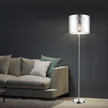 etc-shop Stehlampe, Leuchtmittel nicht inklusive, Stehleuchte Deckenfluter silber Standleuchte Wohnzimmerlampe Stehlampe