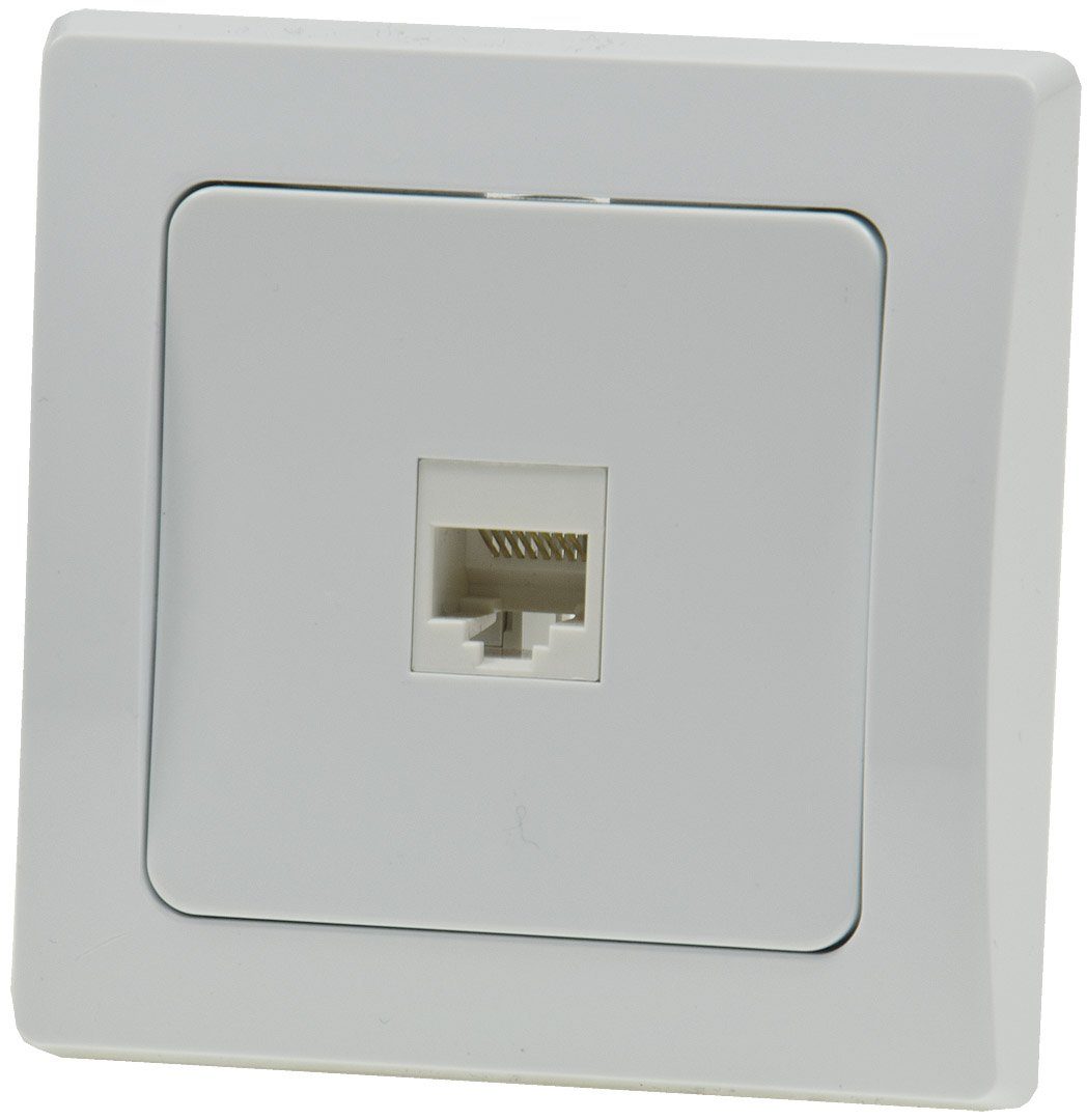 Schalter Telefon Dose LAN Netzwerk I RJ45 Buchse für ISDN, Cat.5, Cat.6, Cat.7