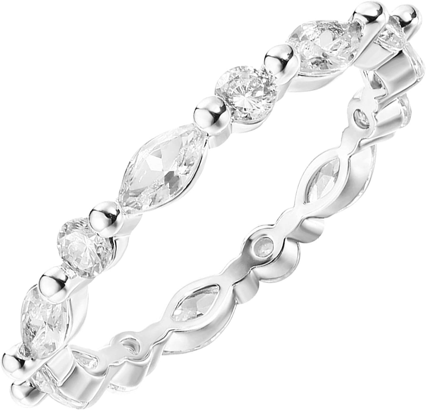 Jumpeak Diamantring 14 Karat Diamantring Stapelbarer Bandring, Echter Diamantring, Geschenk zum Geburtstag und zum Jahrestag