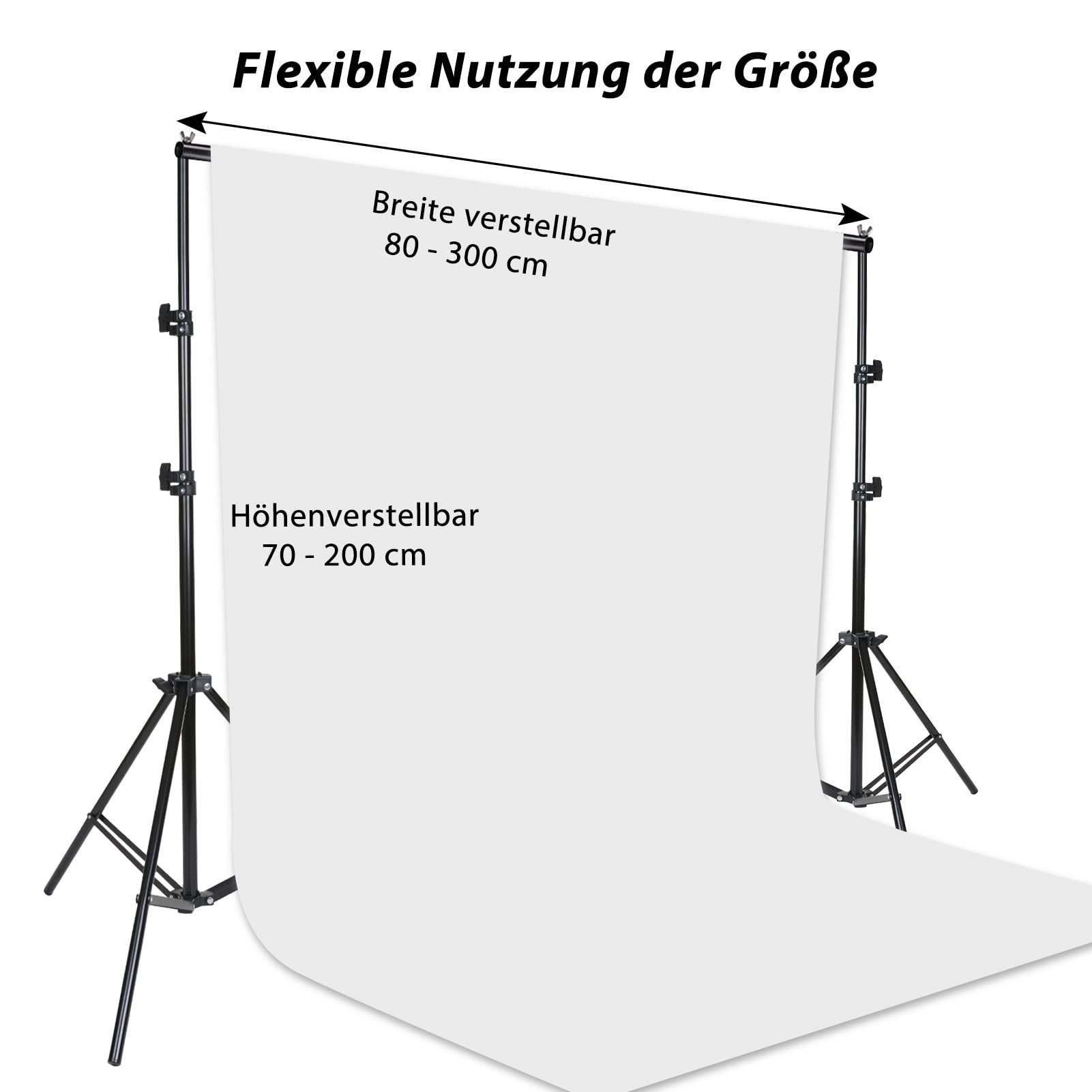 Youyijia Hintergrundklammer 2 x 2 m Backdrop Photography Support System Adjustable