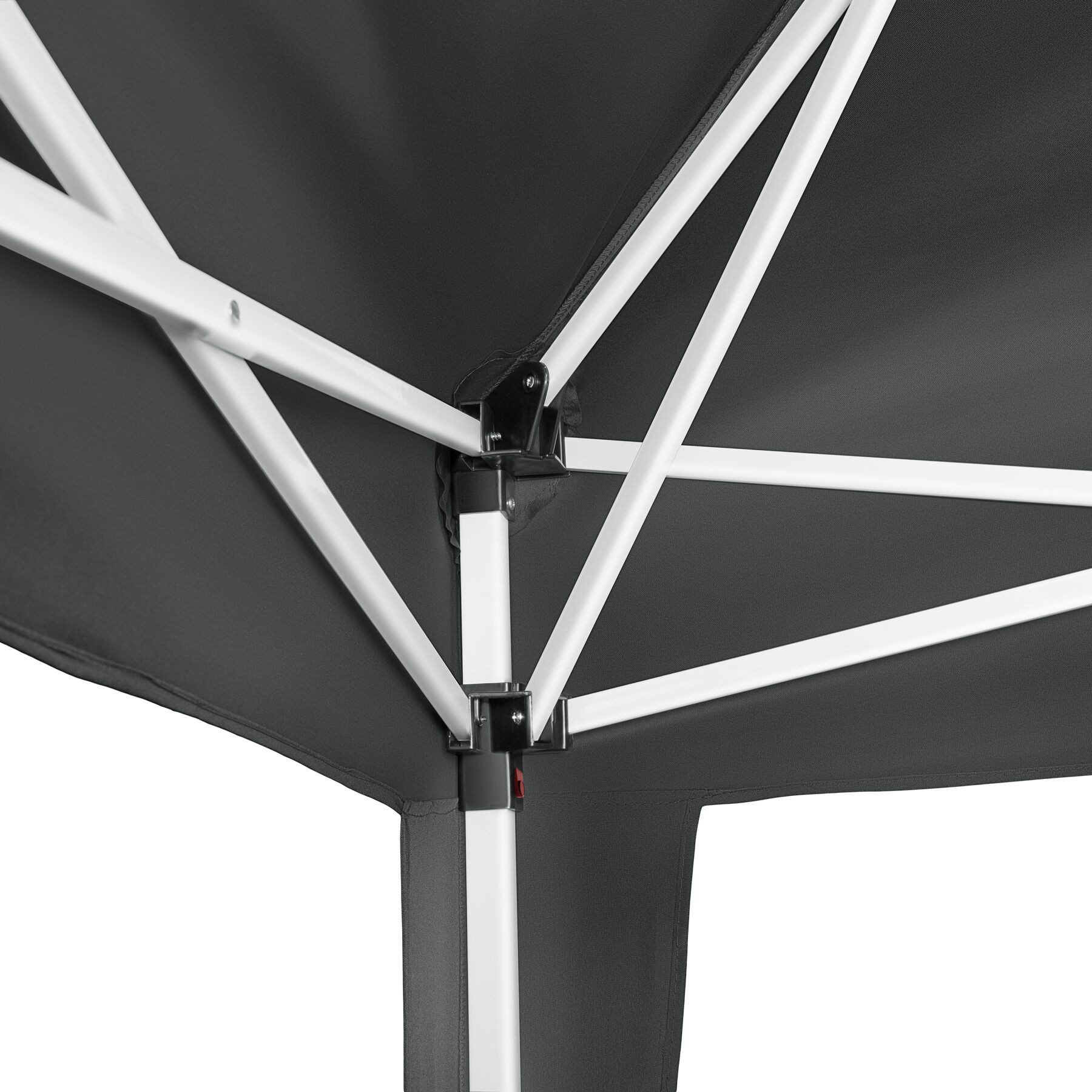 tectake Pavillon Rattan Gartenzelt, inklusive Spannseile, Heringe und Tragetasche, mit 0 Seitenteilen, (Partyzelt Linosa, in grau), 3 x 3 m, faltbar und wasserabweisend, höhenverstellbar, mit UV-Schutz