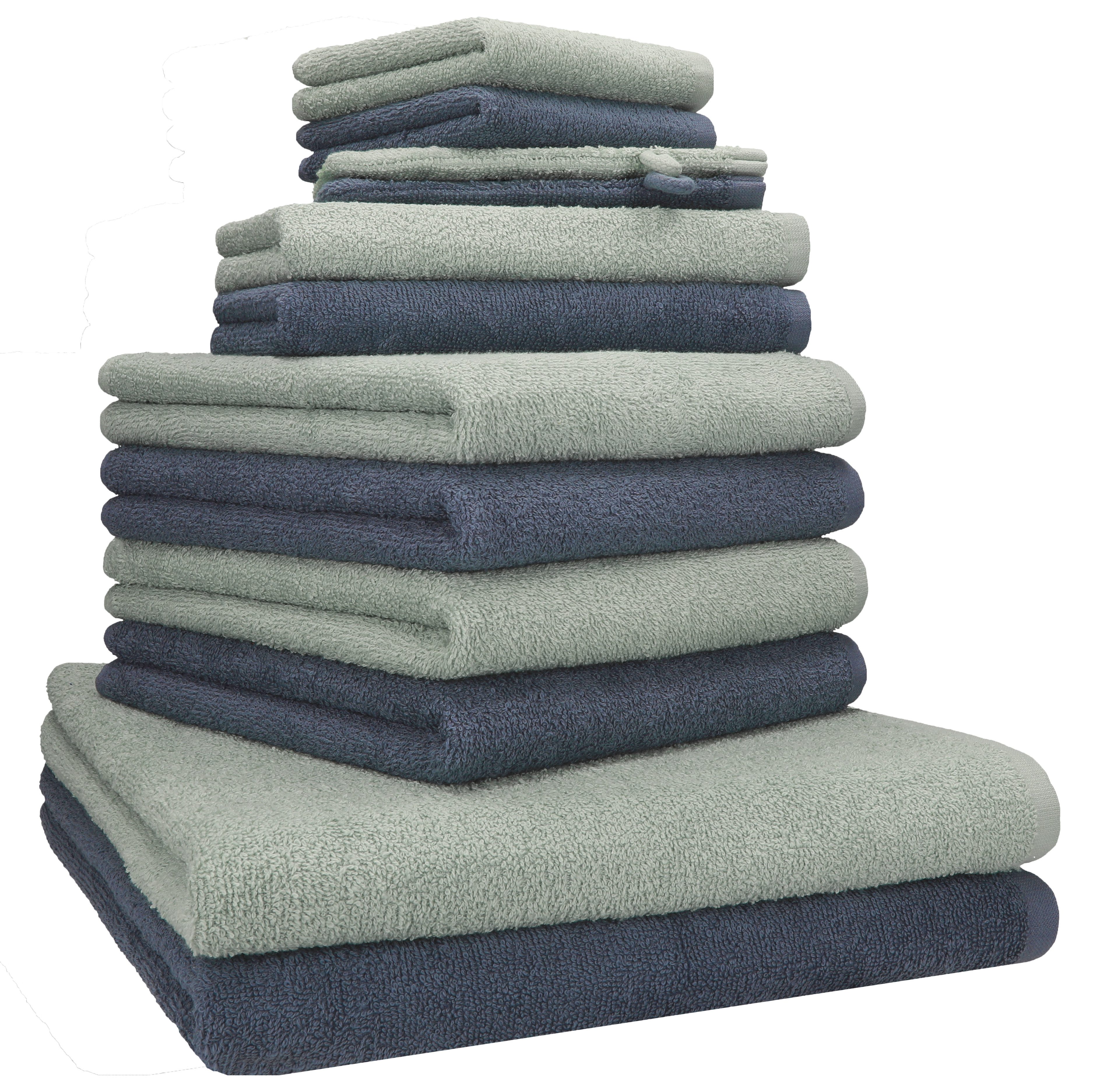 Betz Handtuch Set Berlin 12-teilig - 2 Duschtücher 70×140 cm, 4 Handtücher 50×100 cm, Baumwolle (Set, 12-St), Gästetücher 30×50 cm, 2 Seiftücher 30×30 cm, 2 Waschhandschuhe