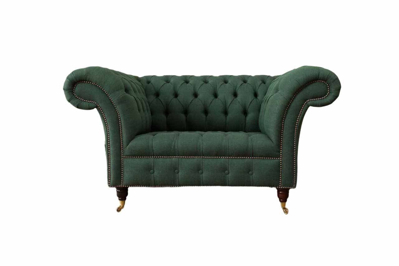 JVmoebel Chesterfield-Sessel, Sessel Chesterfield Wohnzimmer Klassisch Design Couch Textil