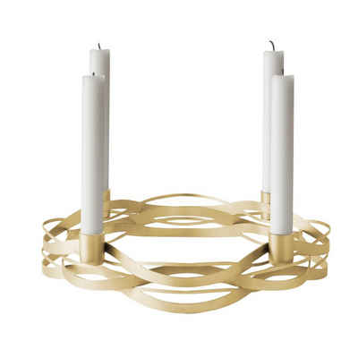 Stelton Kerzenhalter »Adventskranz Kerzenständer TANGLE«, Für runde, handelsübliche Stabkerzen (maximal 2 cm Durchmesser)