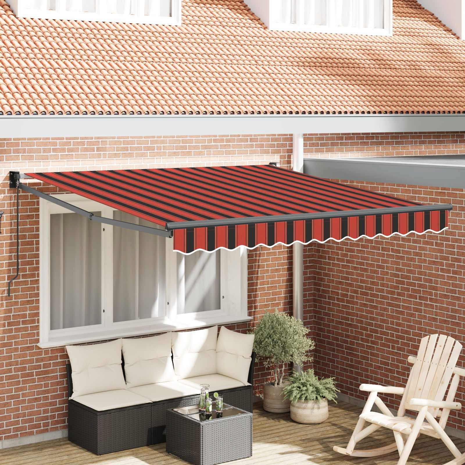 vidaXL Markise Ausziehbare Markise Orange und Braun 300 x 250 cm (1-St)