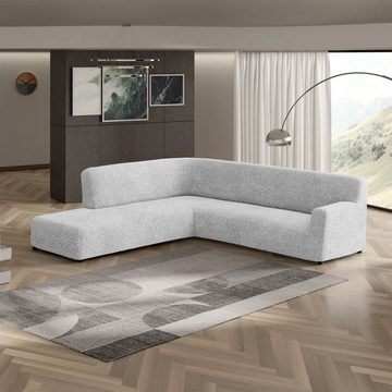 Ecksofahusse 1-teiliger Bezug für Ecksofa mit Halbinsel (Ottomane), Paulato by GA.I.CO, italienische Handarbeit, blickdichte, widerstandsfähige Mikrofaser