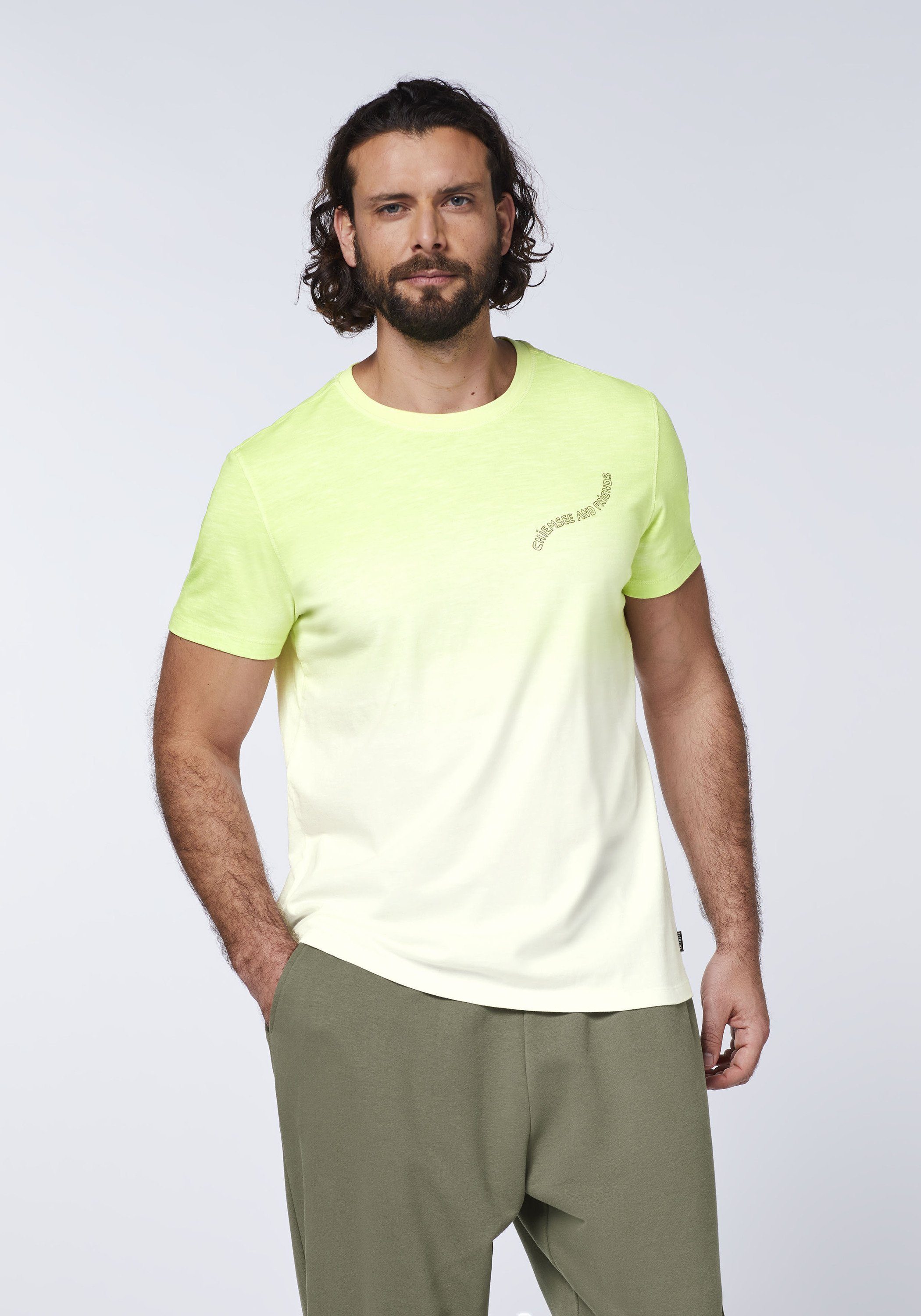Chiemsee Print-Shirt T-Shirt Green/Dark Green im 6268 1 Farbverlauf mit Light Slub-Yarn-Textur