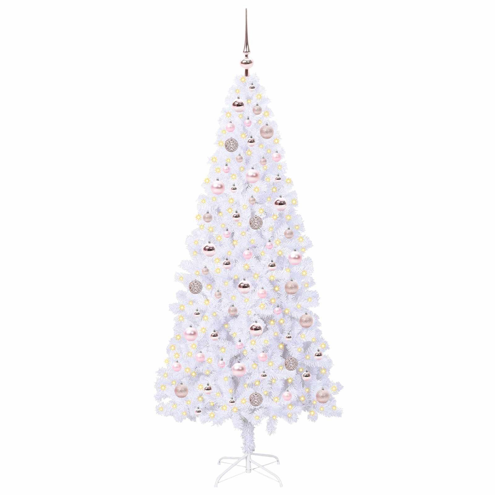vidaXL Künstlicher Weihnachtsbaum Künstlicher Weihnachtsbaum Weiß 180 cm PVC und Stahl