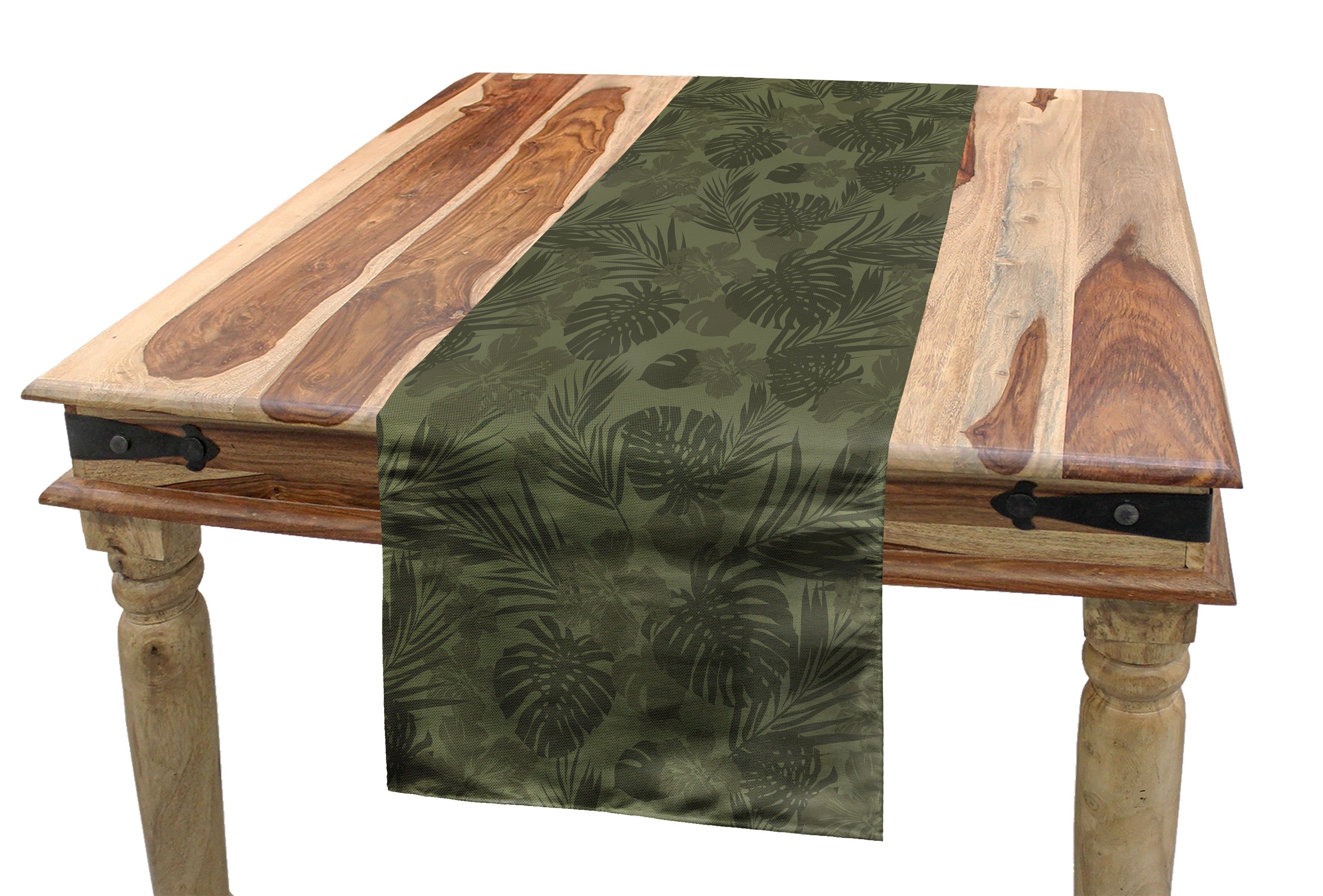 Abakuhaus Tischläufer Esszimmer Küche Rechteckiger Dekorativer Tischläufer, Hawaii-Farben monochrome Pflanzen