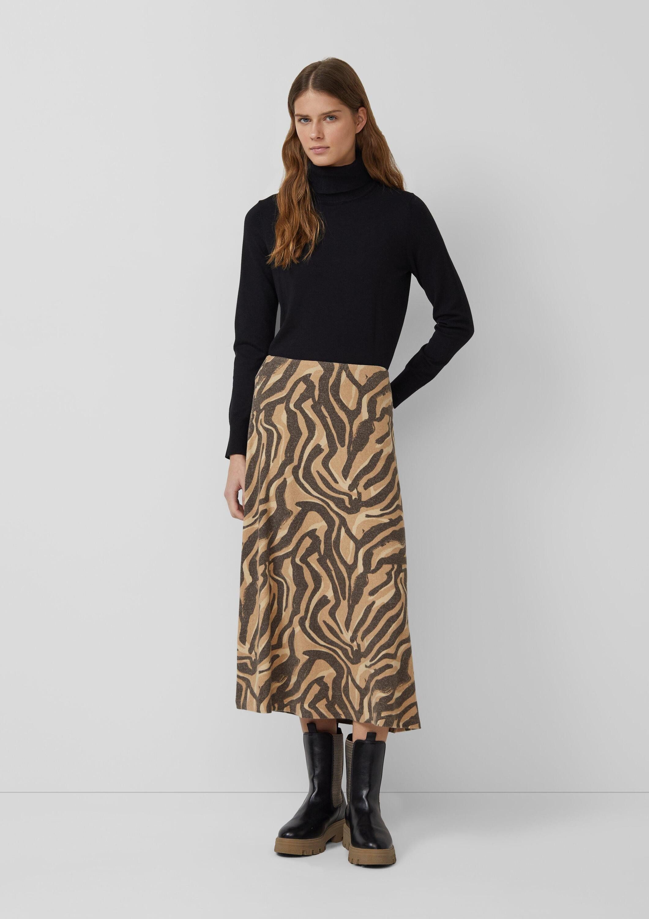 s.Oliver Midirock Rock Weicher Jersey-Rock mit Animal-Print