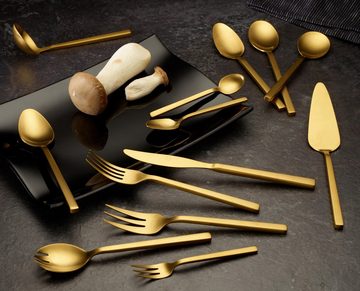 Guido Maria Kretschmer Home&Living Besteck-Set Golden Look (68-tlg), 12 Personen, Edelstahl 18/10, Tafelbesteck, Präsentschachtel, PVD gold mattiert