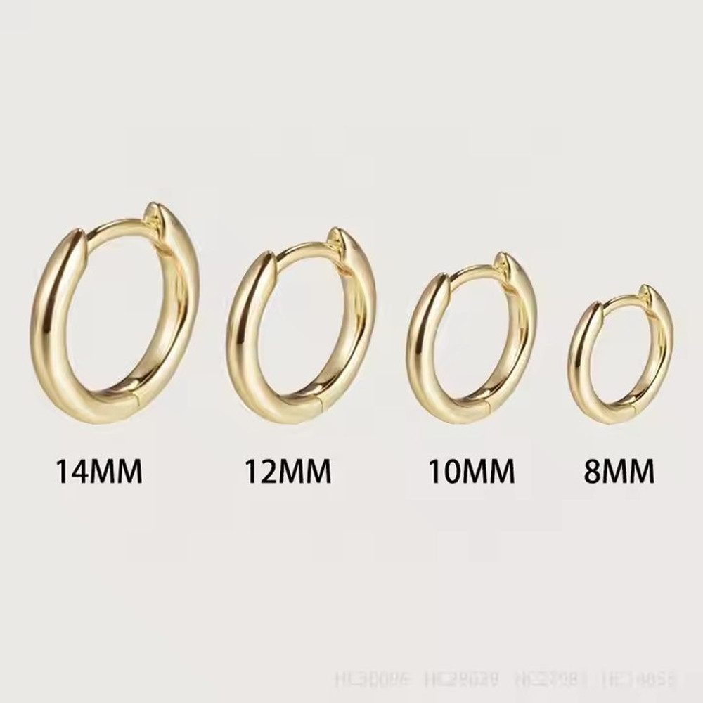 Runde Perlé Paar Creolen schlichte Creolen, rund Basic, 925 Sterling Silber günstig online kaufen