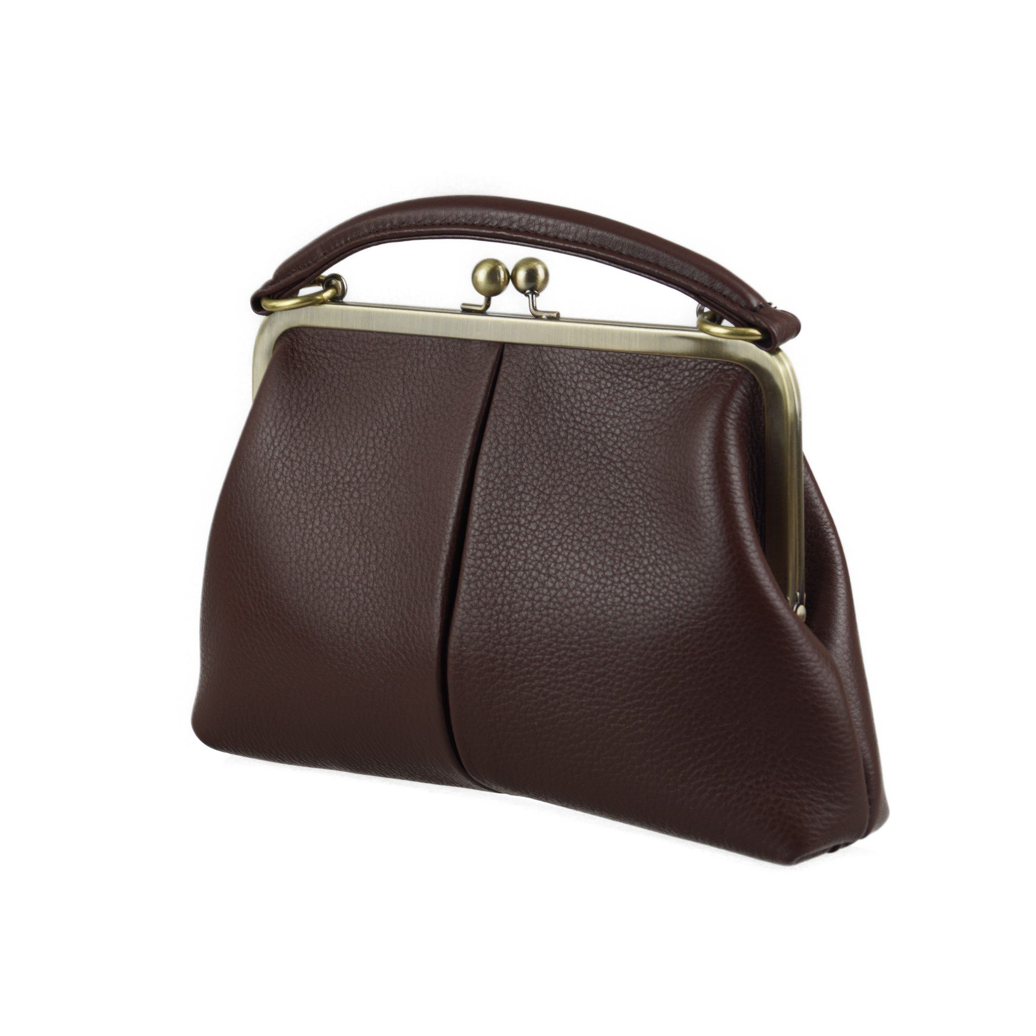 Taschenkinder Umhängetasche Leder Handtasche "Kleine Olive" in braun Schultertasche Vintage Tasche, Echtes Leder vom Rind