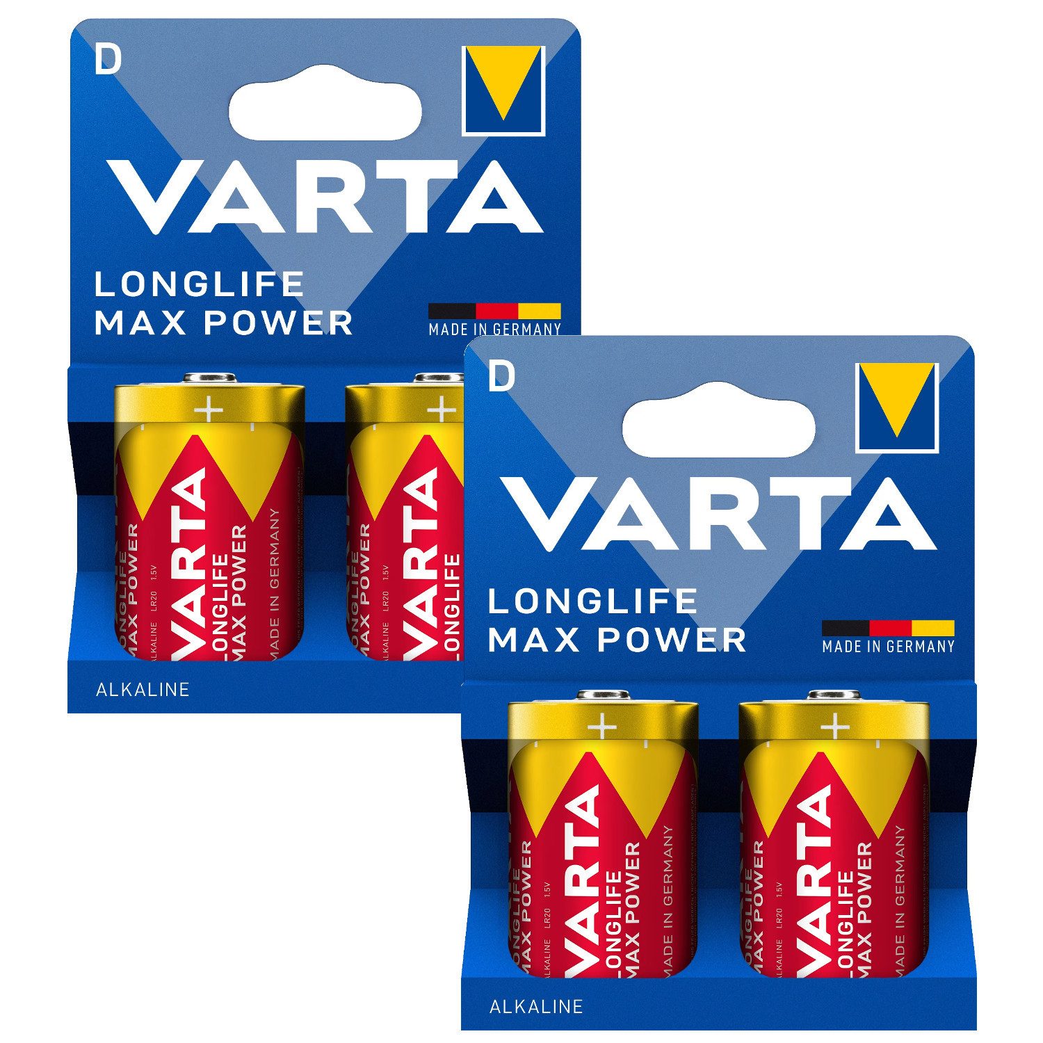 VARTA Longlife Max Power R20 D LR20 Batterien Batterie, LR20