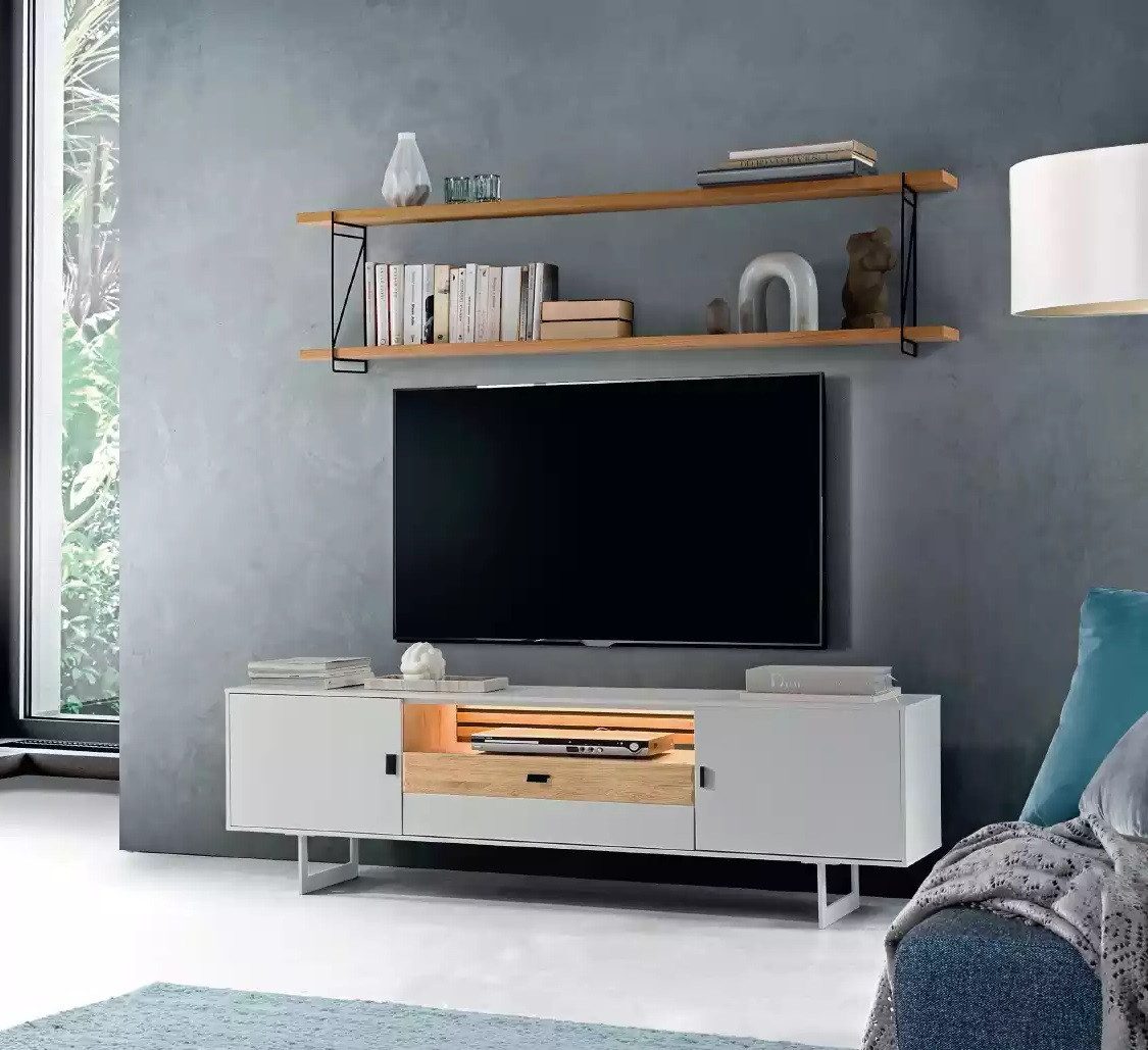 Xlmoebel Wohnwand Moderne TV-Wand aus Holz für das Wohnzimmer - Regal und TV-Ständer, (2-St., TV Staender+Regal), Hergestellt in Europa