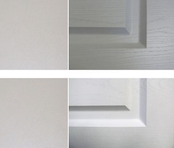 Feldmann-Wohnen Winkelküche Elbing, 268cm grau matt/weiß + light grey stone 12-teilig L-Form