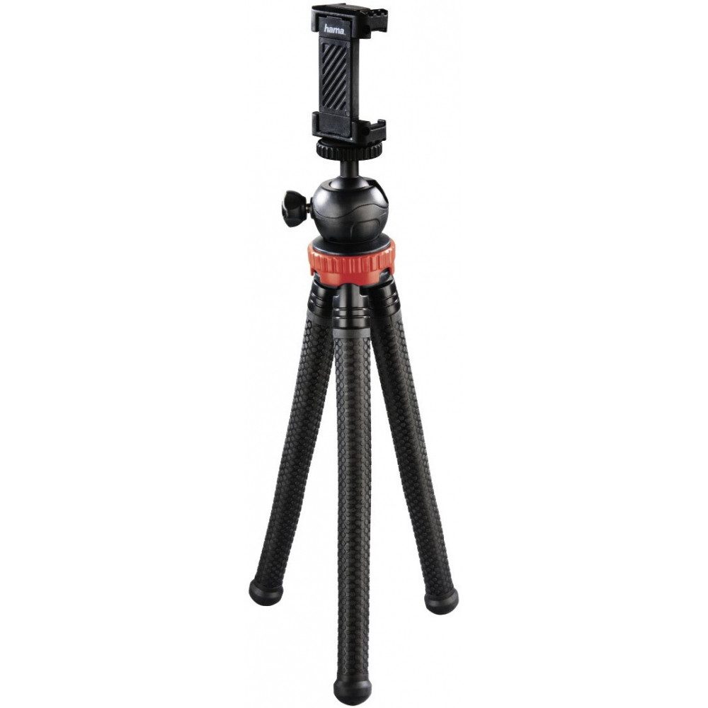 Hama Hama FlexPro Stativ 27 cm für Smartphone & GoPro Ministativ (Flexibles und kompaktes Design in attraktiver roter Farbe)