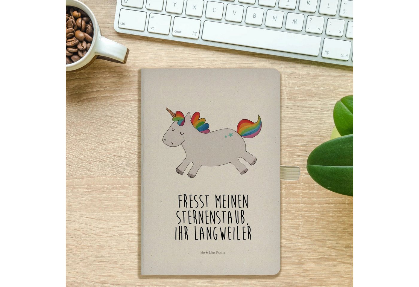 Thumbnail - Mr. & Mrs. Panda Notizbuch Einhorn Happy - Transparent - Geschenk, Freude, Unicorn, A5 Notizbuch Mr. & Mrs. Panda, Inspi...