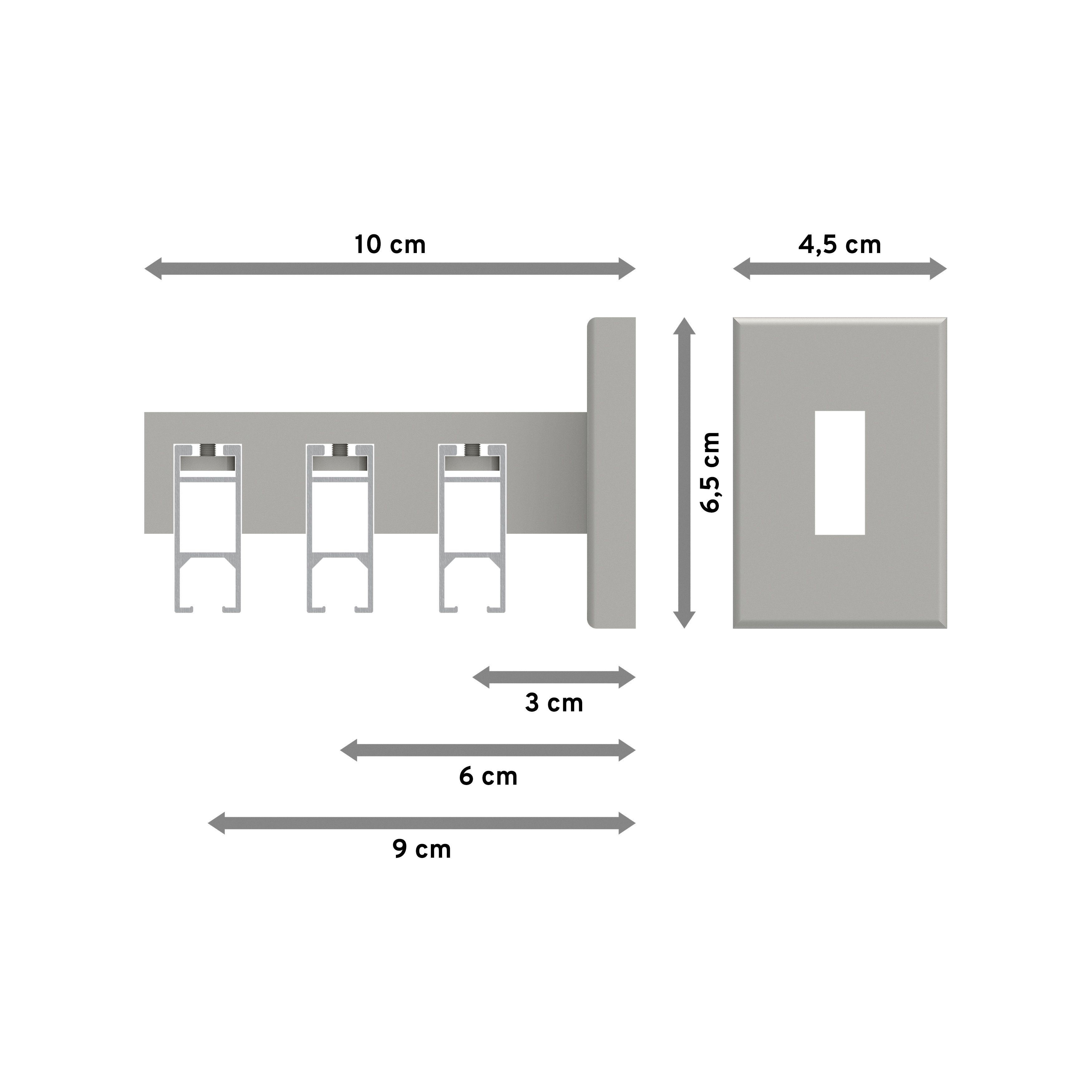 Gardinenstange Smartline Lox, INTERDECO, 3-läufig, mm, eckig, Weiß Wandmontage, 14x35
