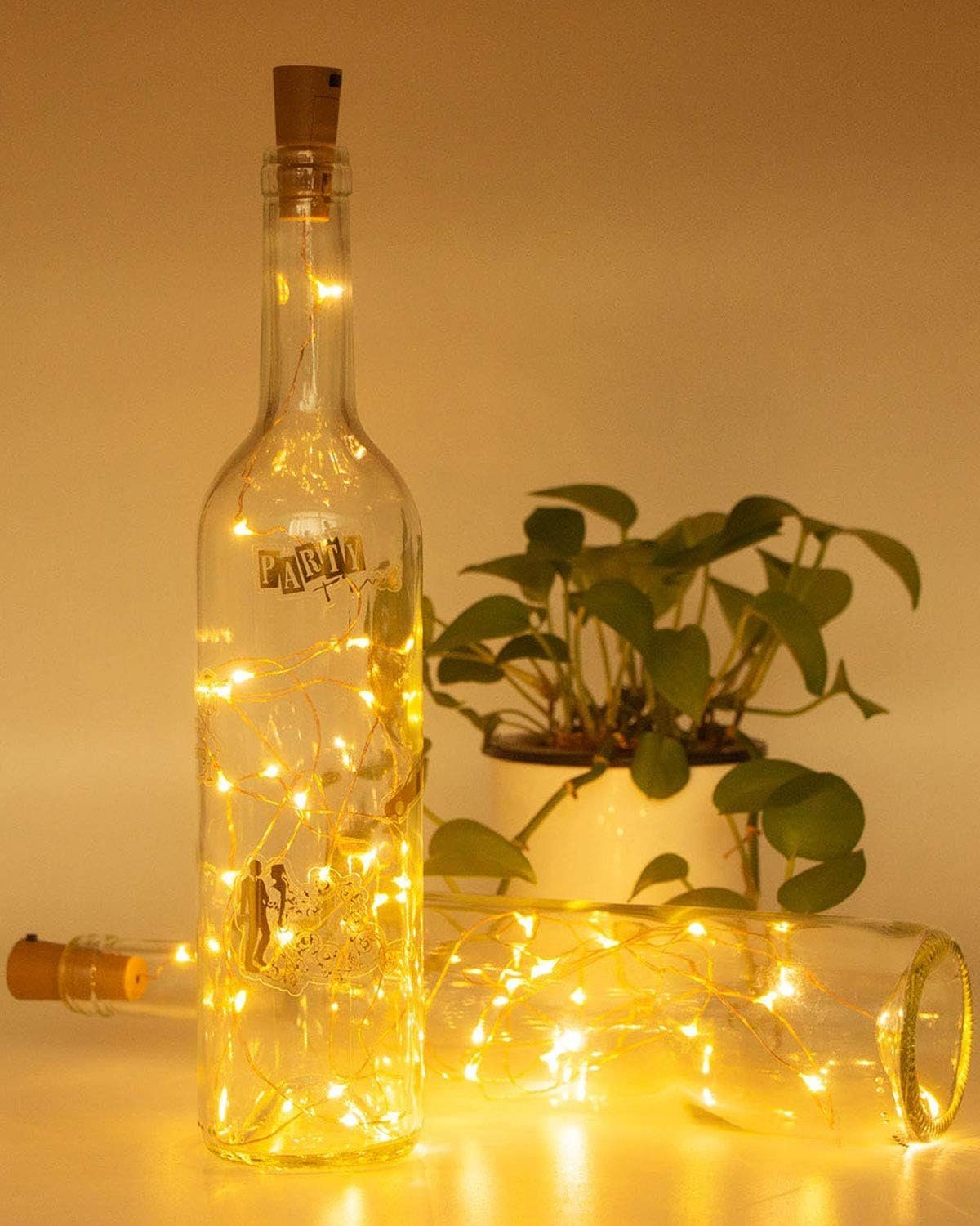 Kork LEDs Weinflaschen Flaschenlicht,20 Lichterkette,mit Jormftte LED Dekolicht Deko für