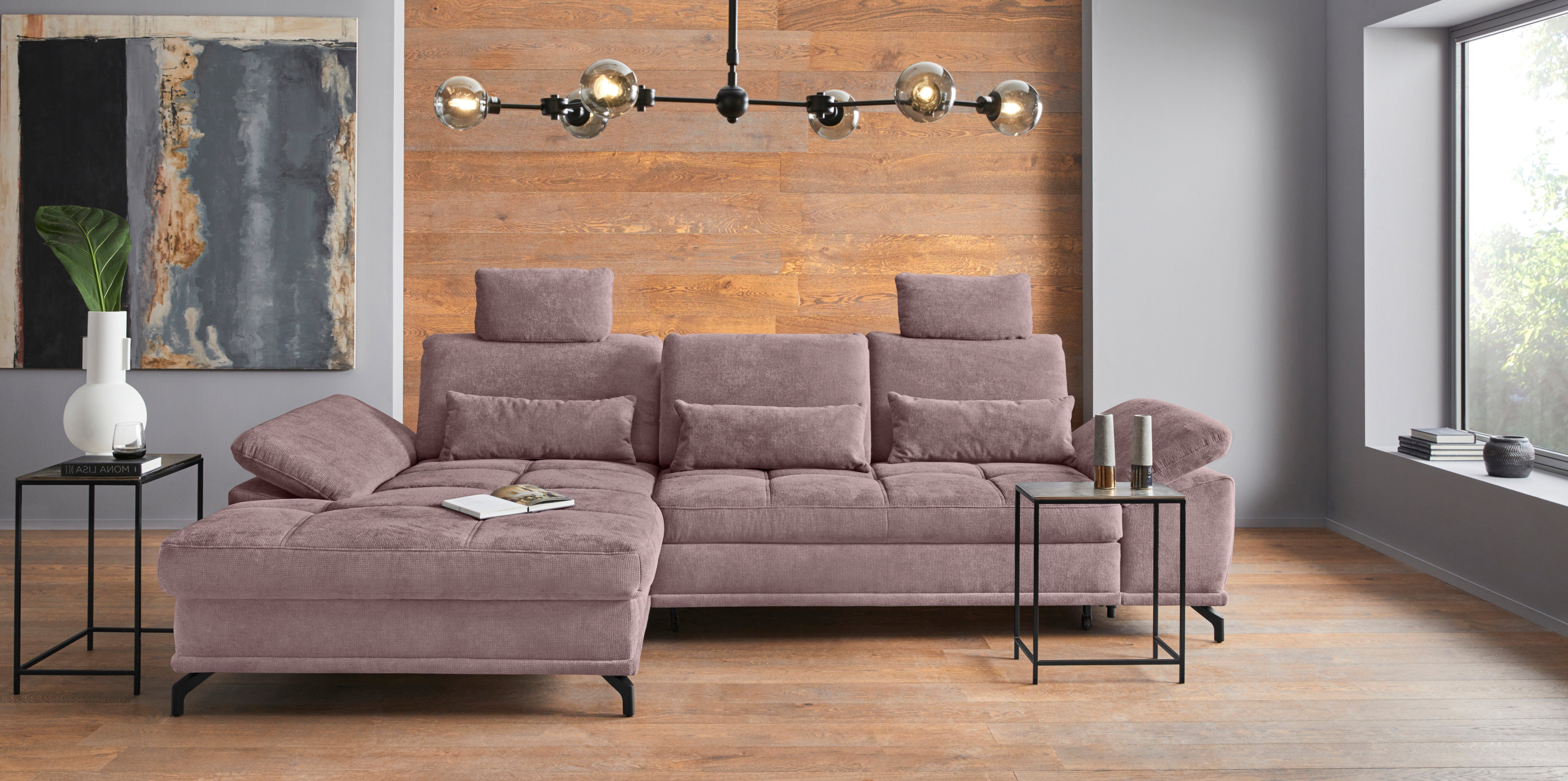 OTTO home Ecksofa Costello L-Form, B: 301 cm mit Sitztiefen-, Armteilverstellung &, 3 Nierenkissen, optional Schlaffunktion & Bettkasten
