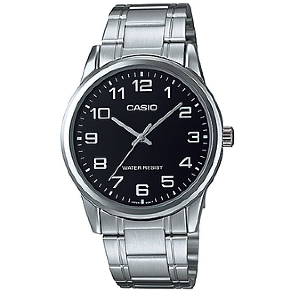 CASIO Luxusuhr Herren Analog Quarz Uhr mit Edelstahl Armband MTP-V001D-1