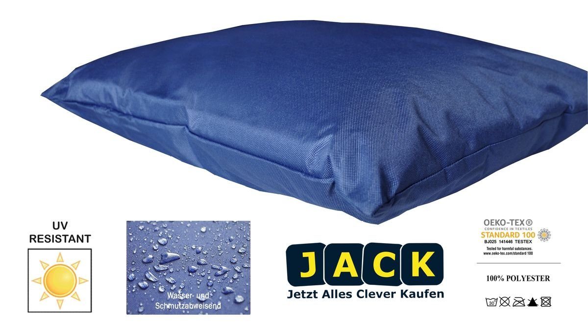 mit JACK Kissen Lotus-Effekt, Robust, Set 45x45cm Outdoor Füllung, & 2er + Innen für Strapazierfähig, Blau geeignet Außen 30x50cm Deko Set Inkl. Dekokissen Lounge