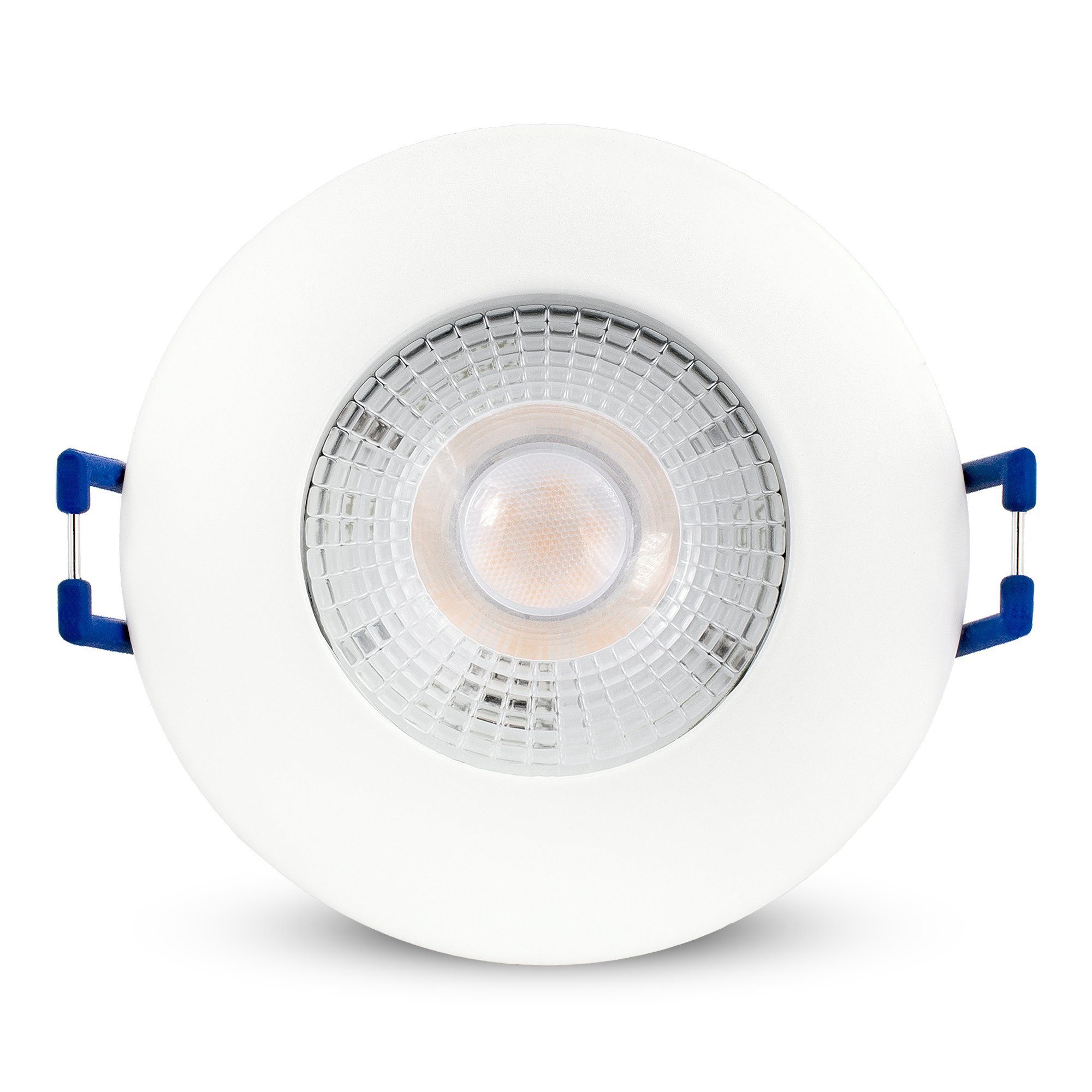 LED Leuchtmittel Set linovum IP44 inklusive Bad LED Aussen, & Einbauspot flach Einbaustrahler ETAWA weiss 10er inklusive, Leuchtmittel
